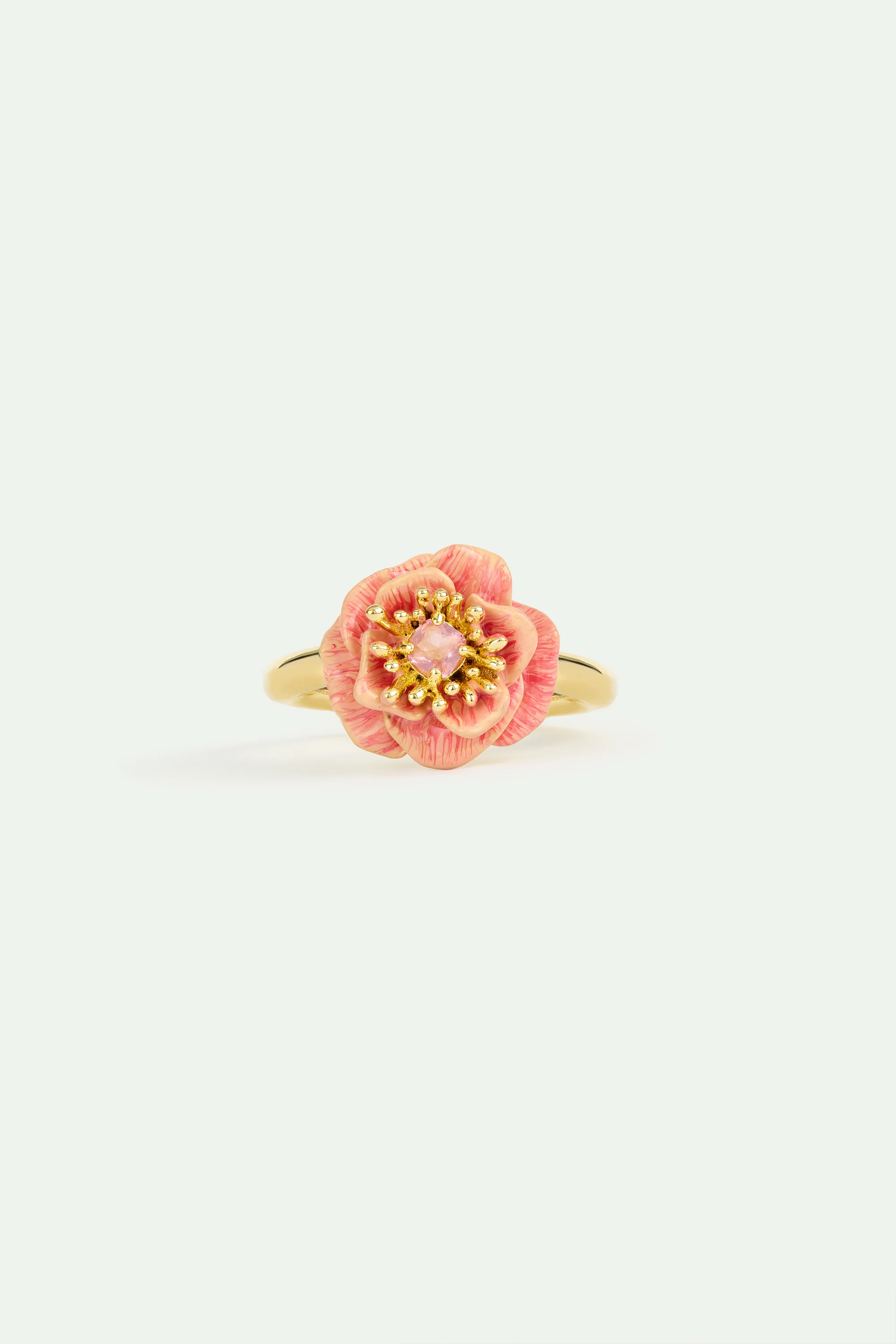 Bague ajustable anémone rose - Image 3