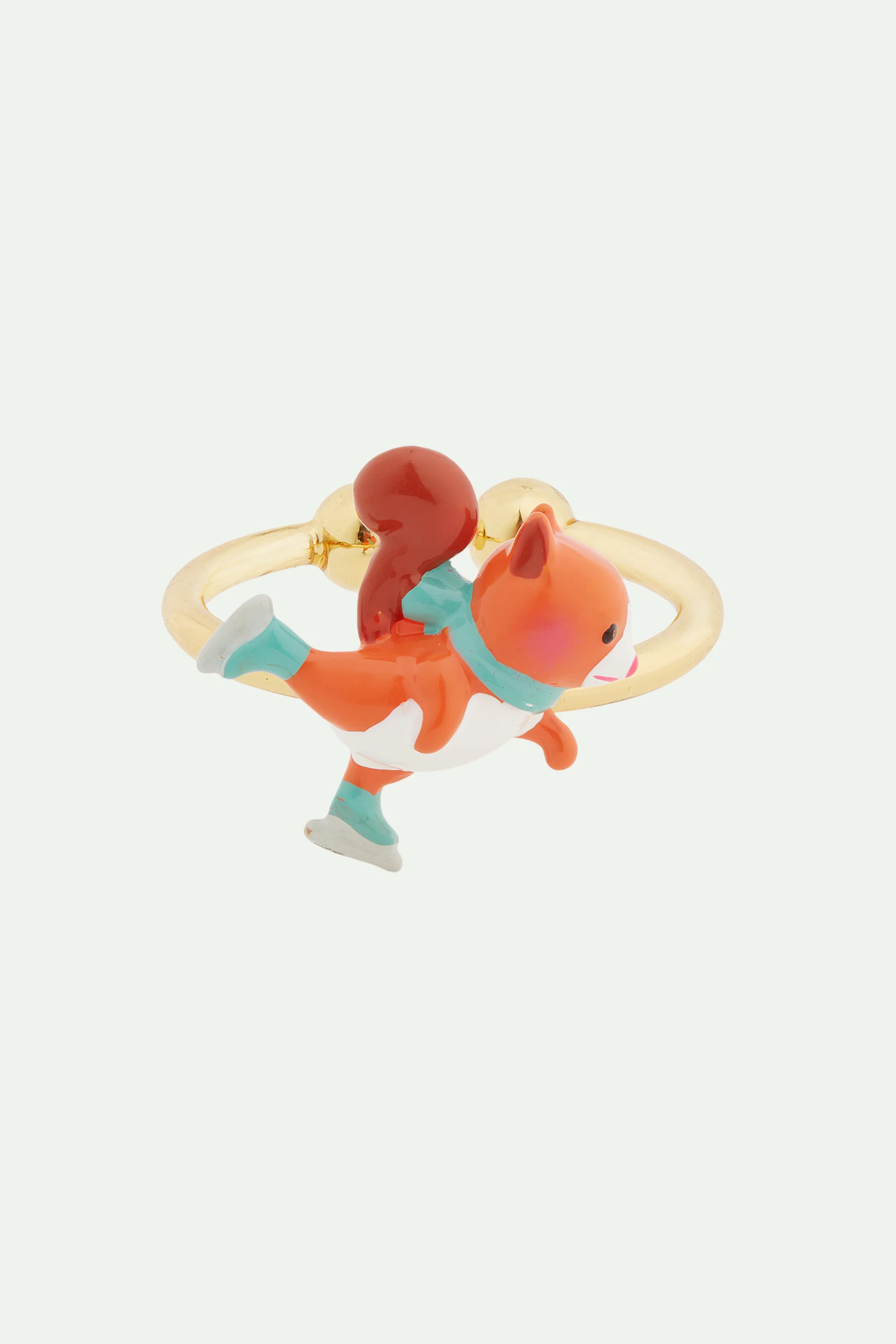 Bague ajustable écureuil en patins à glace - Image 4
