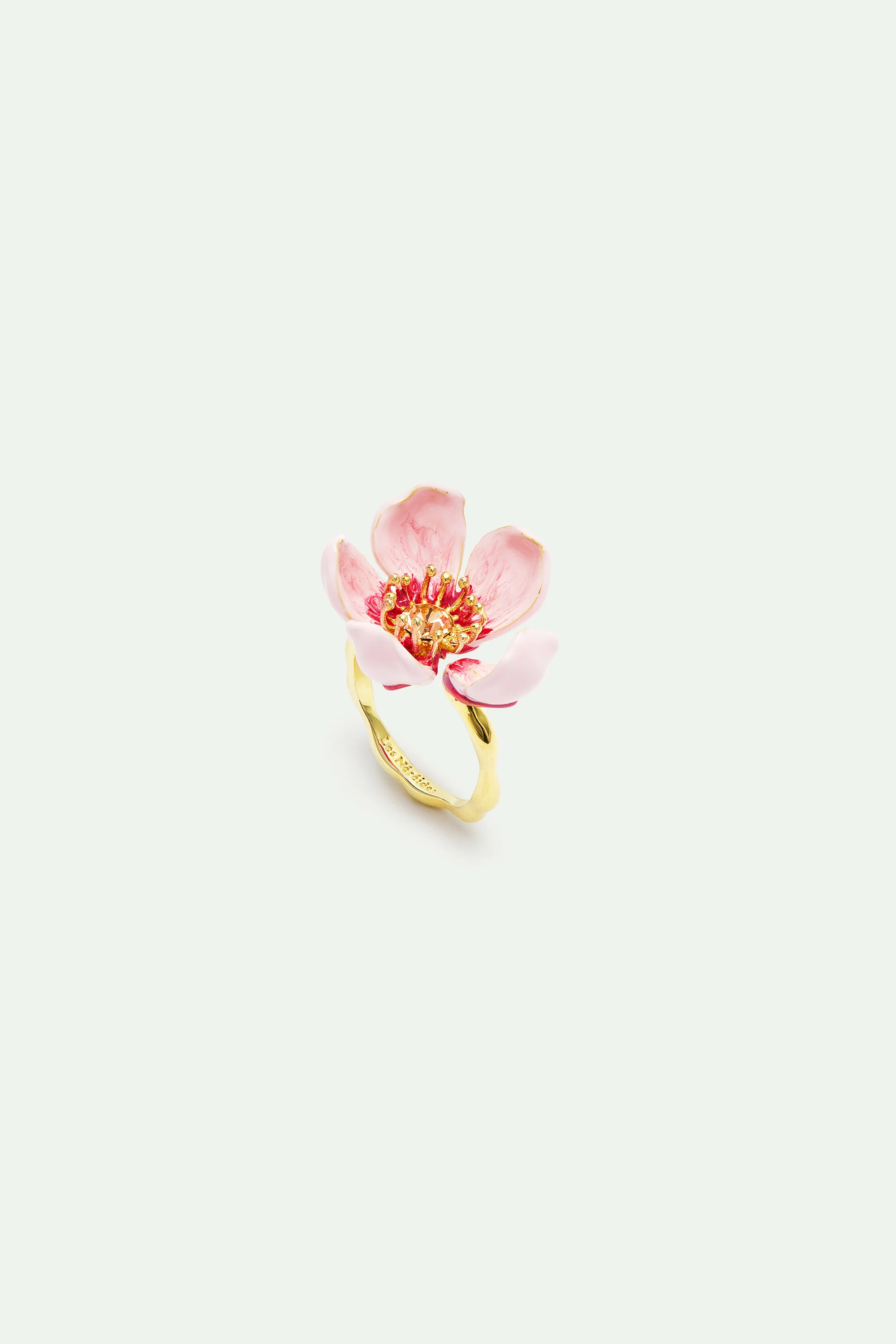 Bague ajustable fleur de cerisier rose