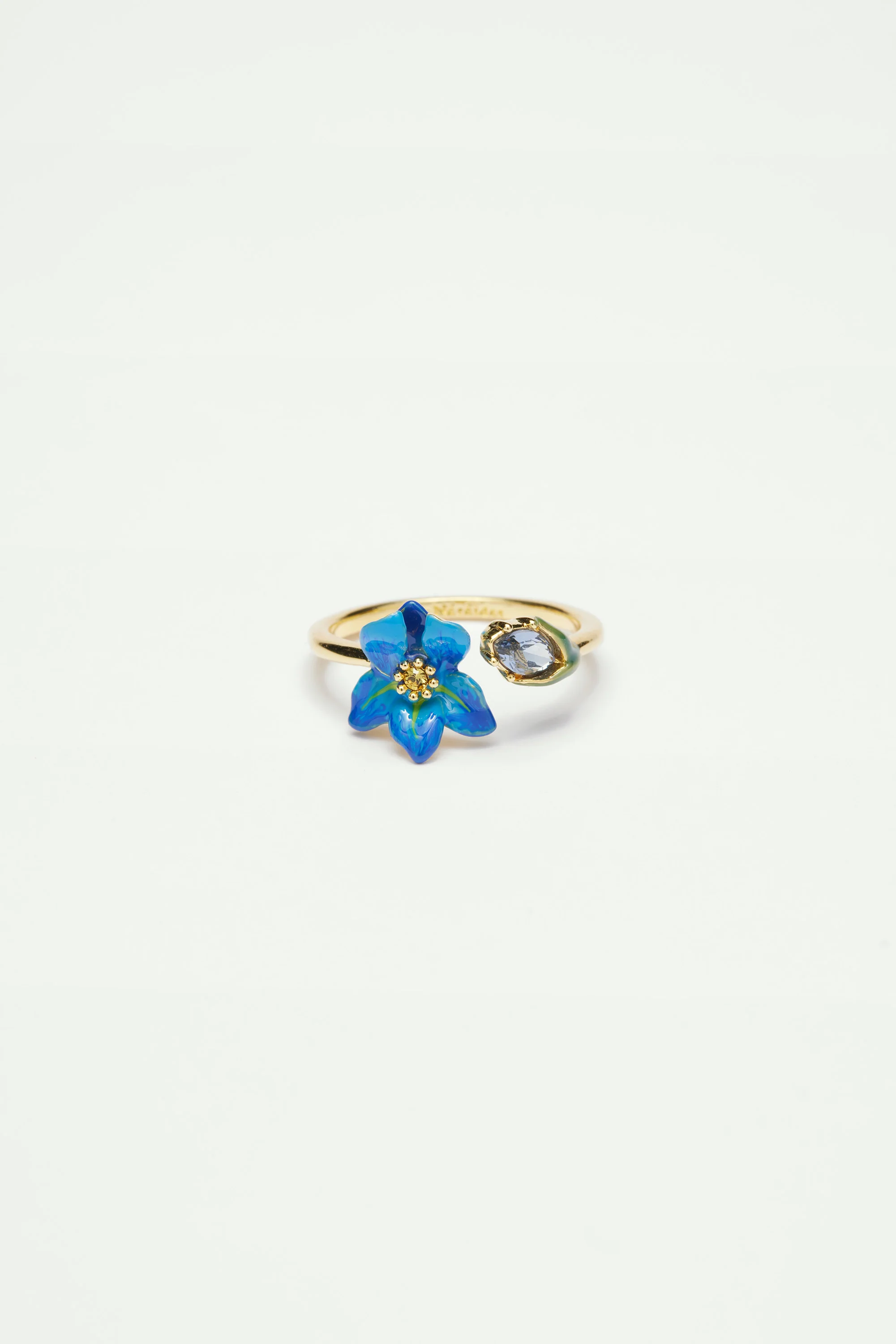 Bague ajustable Iris de Sibérie et cristal facetté - Image 3