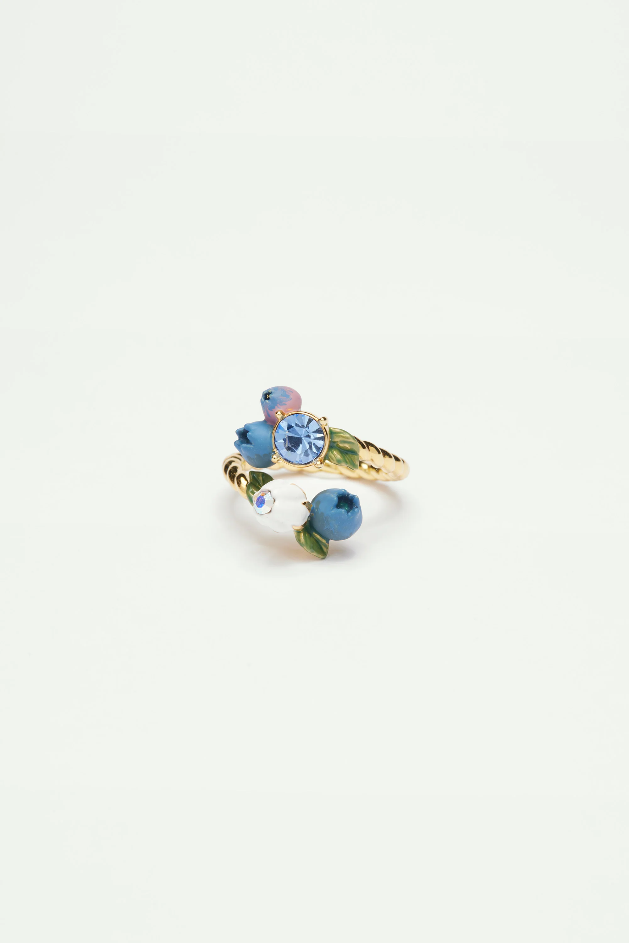Bague ajustable myrtilles et pierre ronde - Image 3
