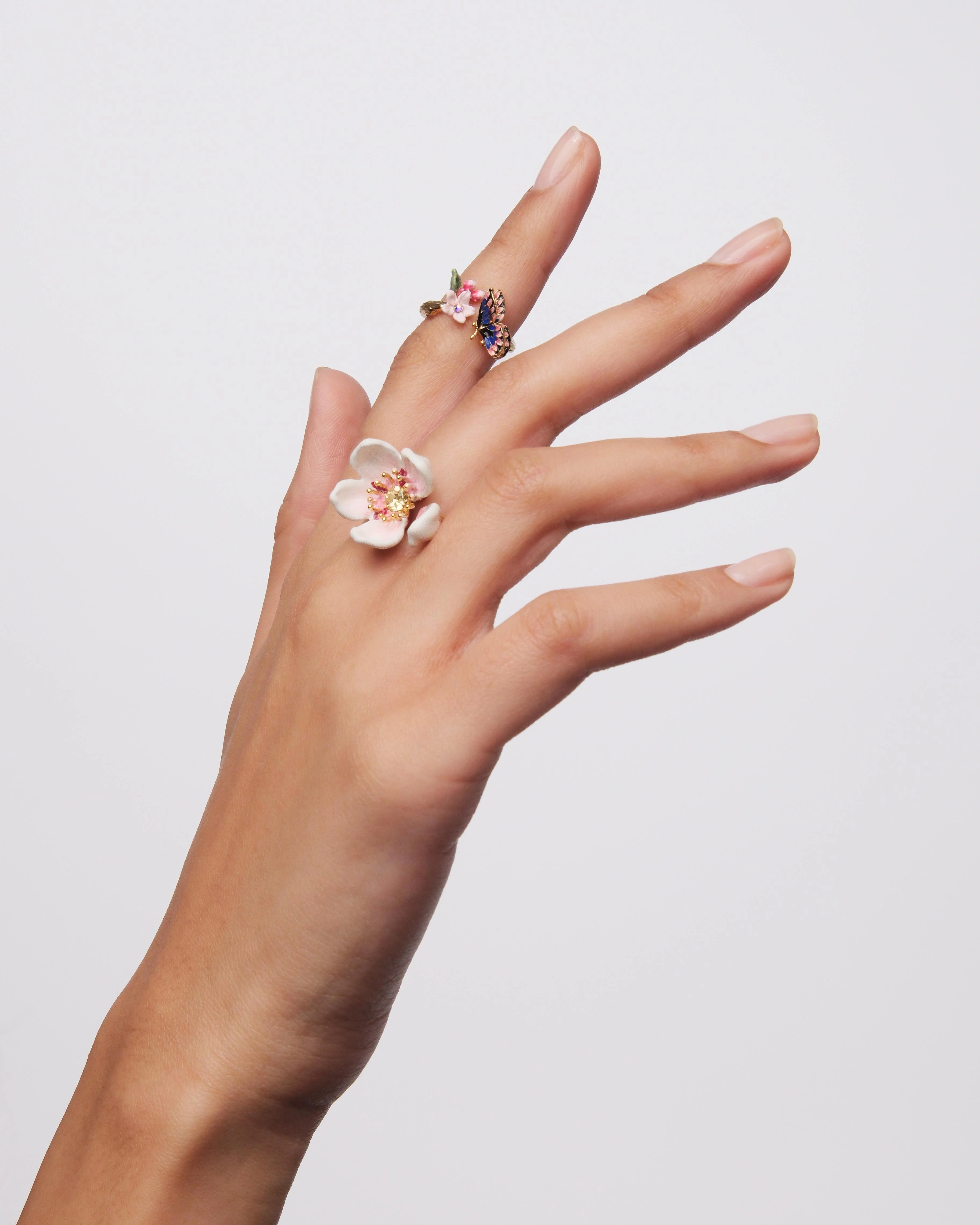 Bague ajustable papillon du japon et fleur de cerisier - Image 3