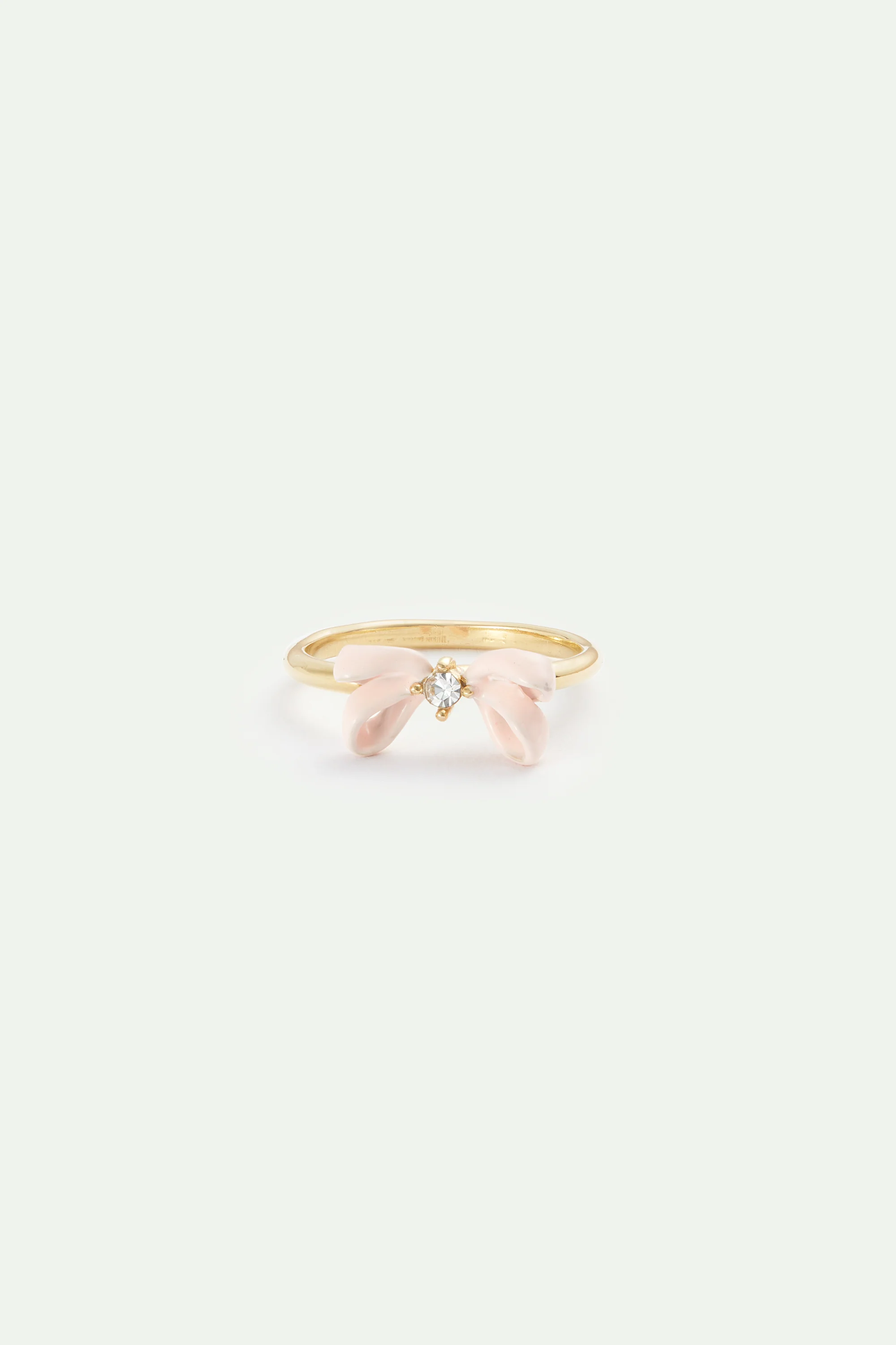 Bague ajustable ruban rose et cristal - Image 3