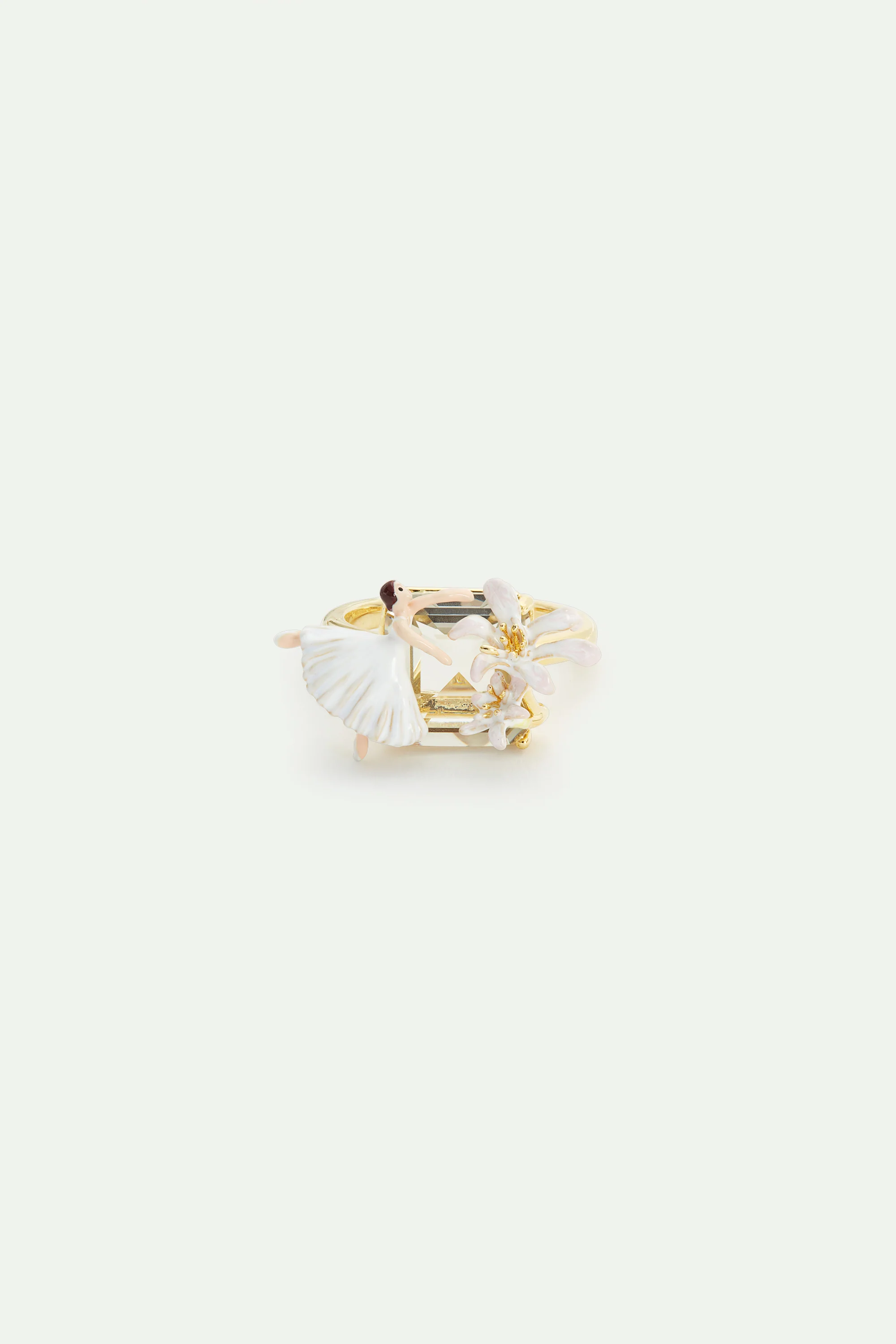 Bague Ballerine, Fleur de Lys et pierre facettée - Image 3