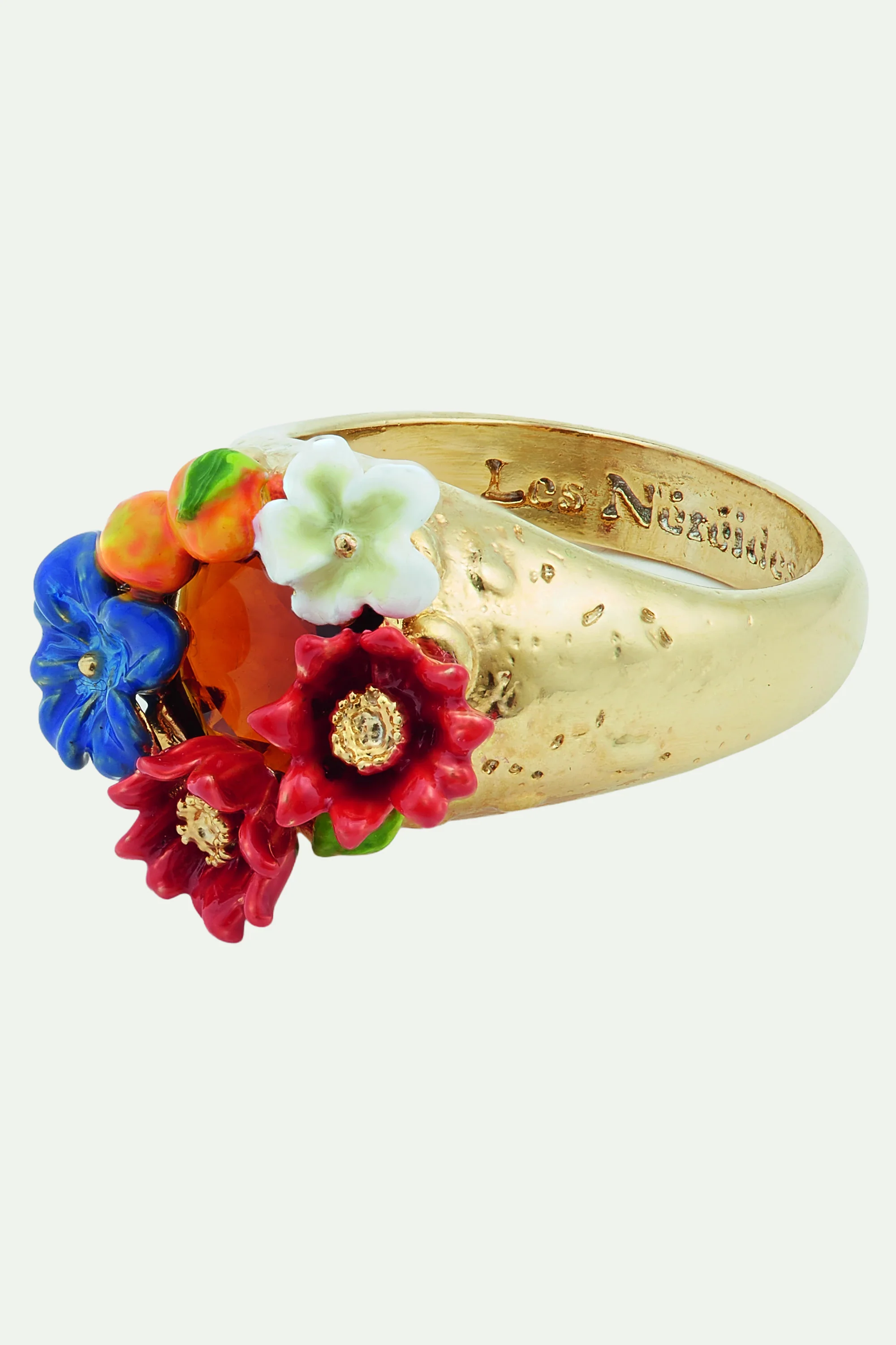 Bague cocktail fleurs et clémentine - Image 2