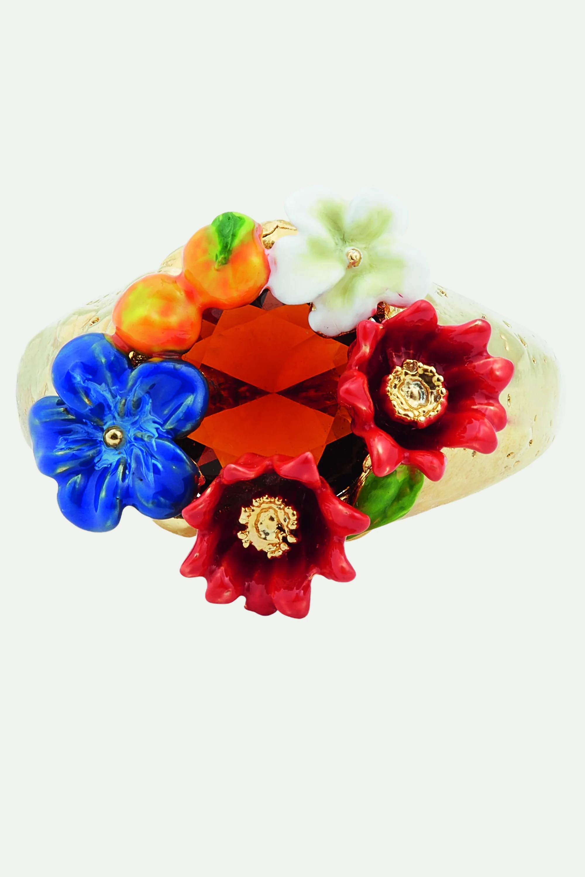 Bague cocktail fleurs et clémentine - Image 3