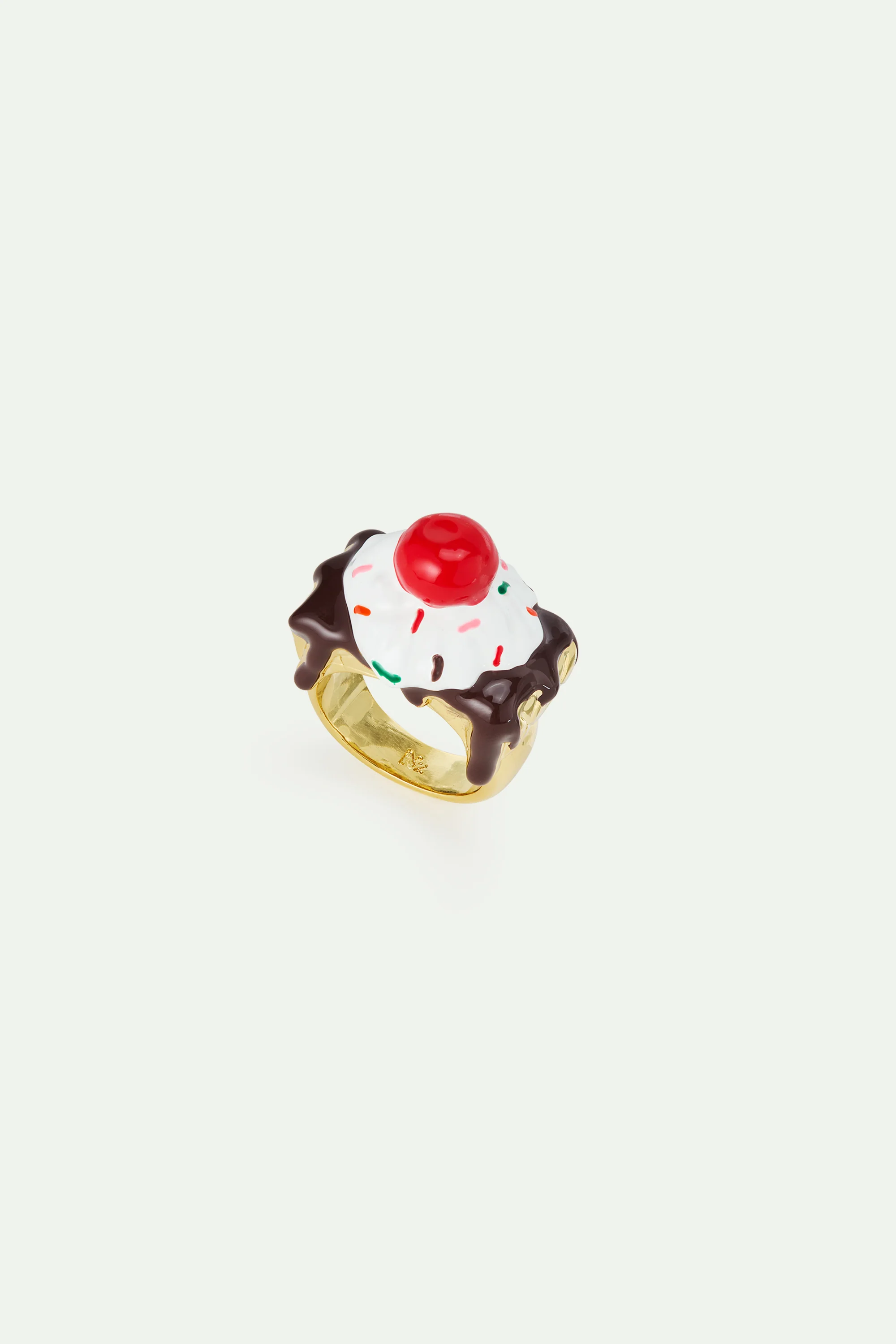 Bague cocktail glace chocolat chantilly