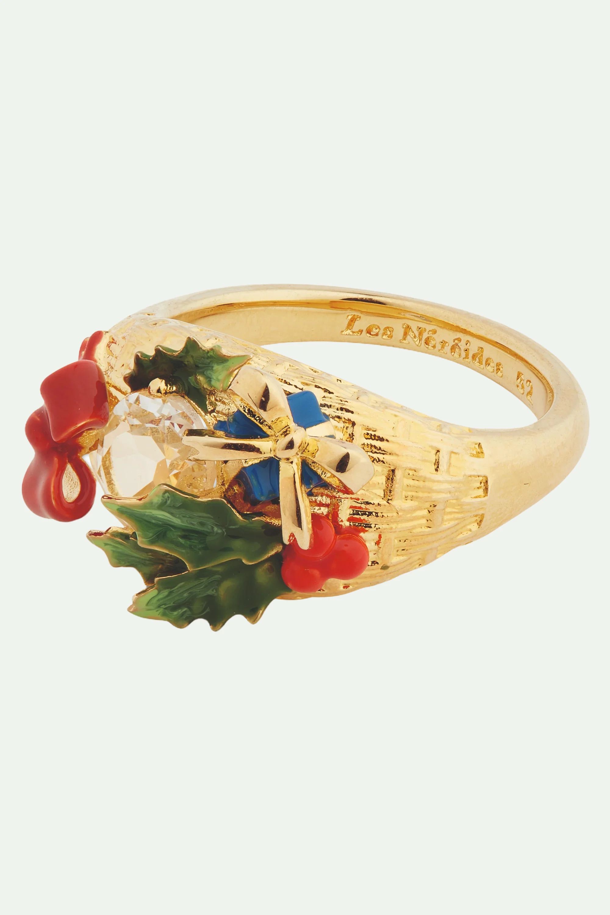 Bague cocktail verre facetté et cadeau de Noël - Image 2