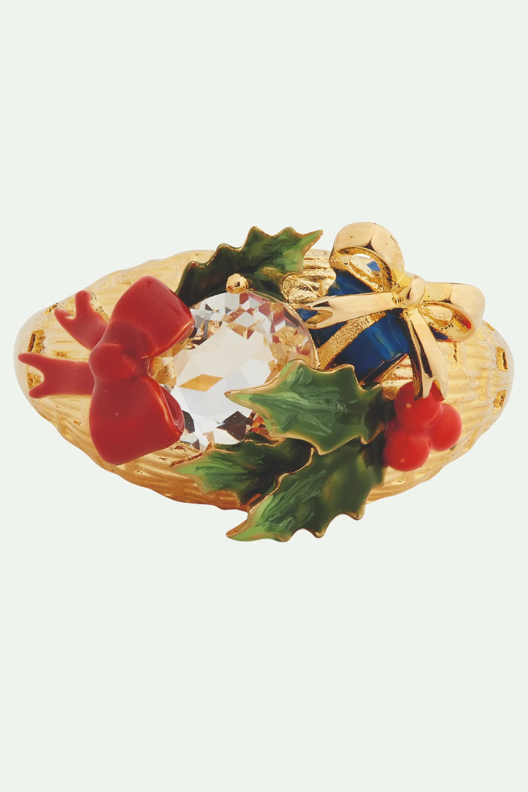 Bague cocktail verre facetté et cadeau de Noël - Image 3
