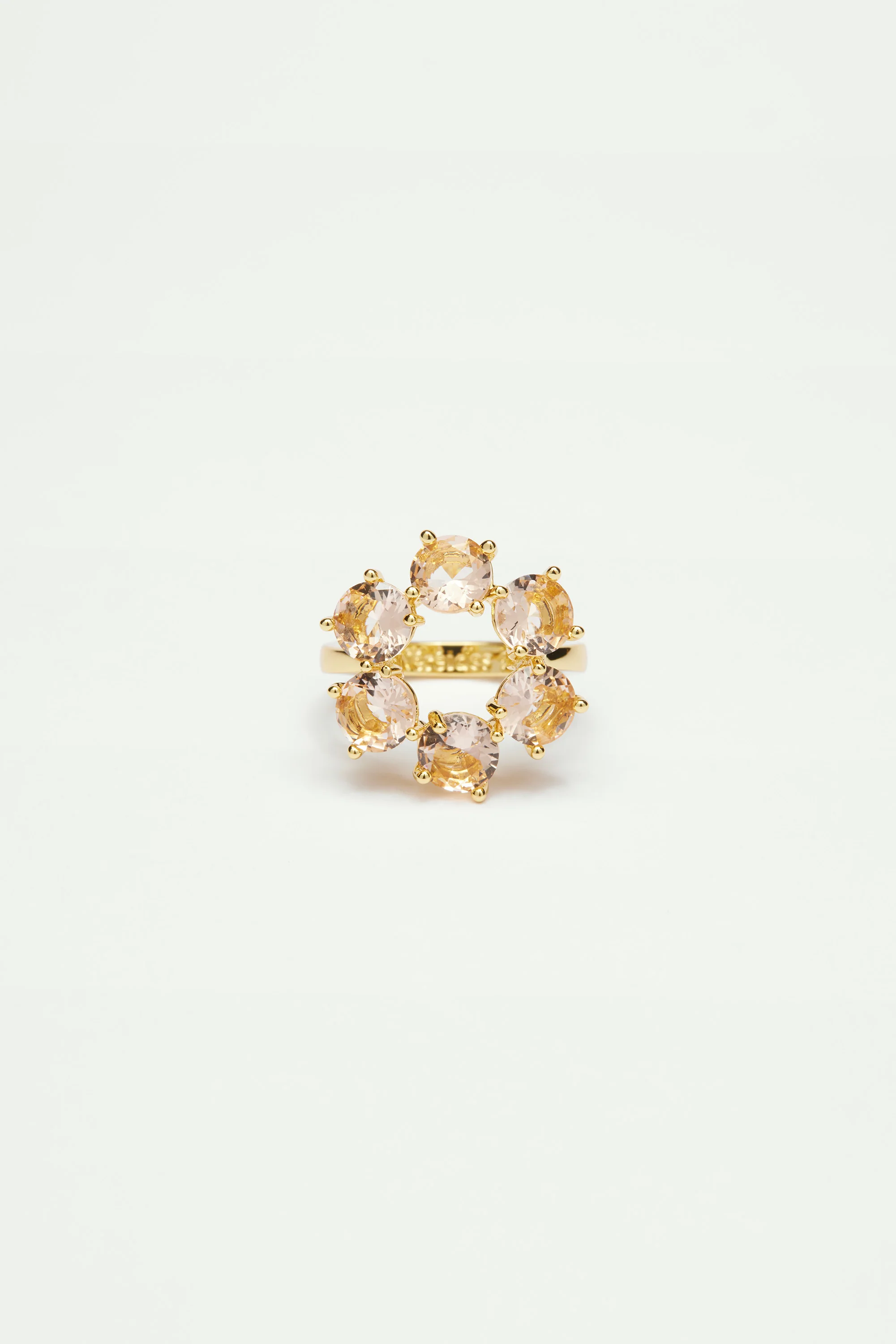 Bague fine 6 pierres la diamantine rose abricot - Image 2
