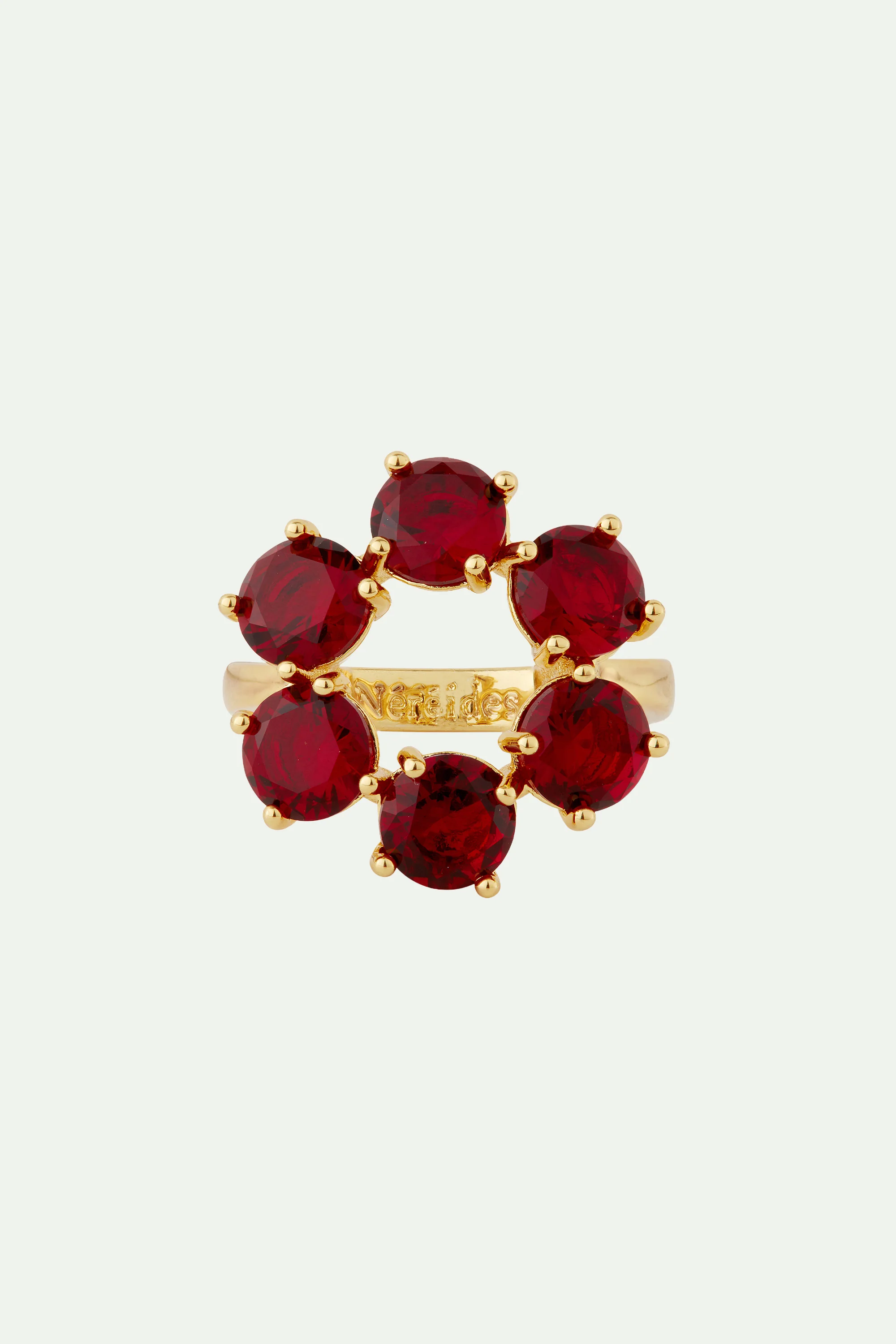 Bague fine 6 pierres La Diamantine rouge grenat - Image 3