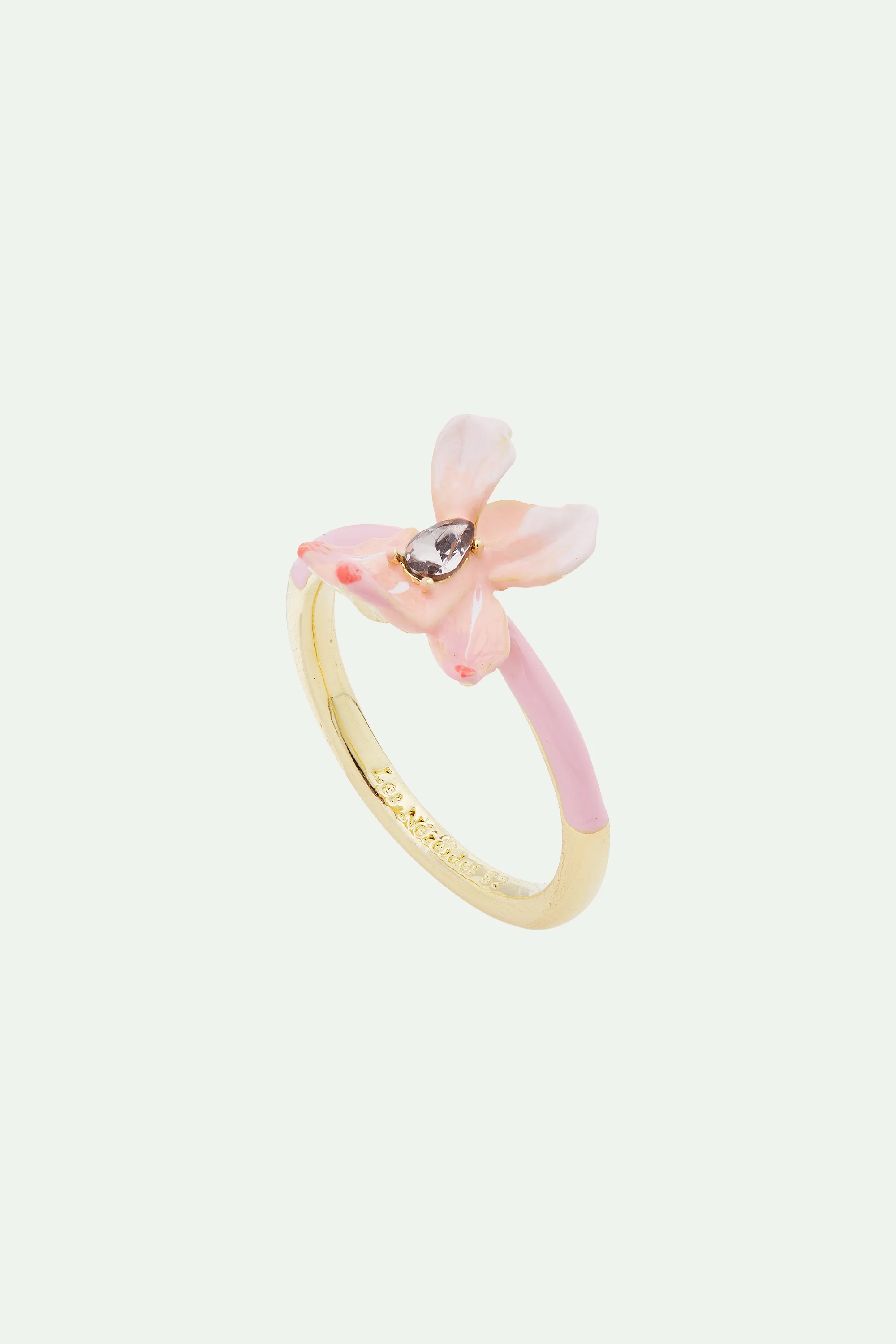 Bague Iris rose poudré et cristal
