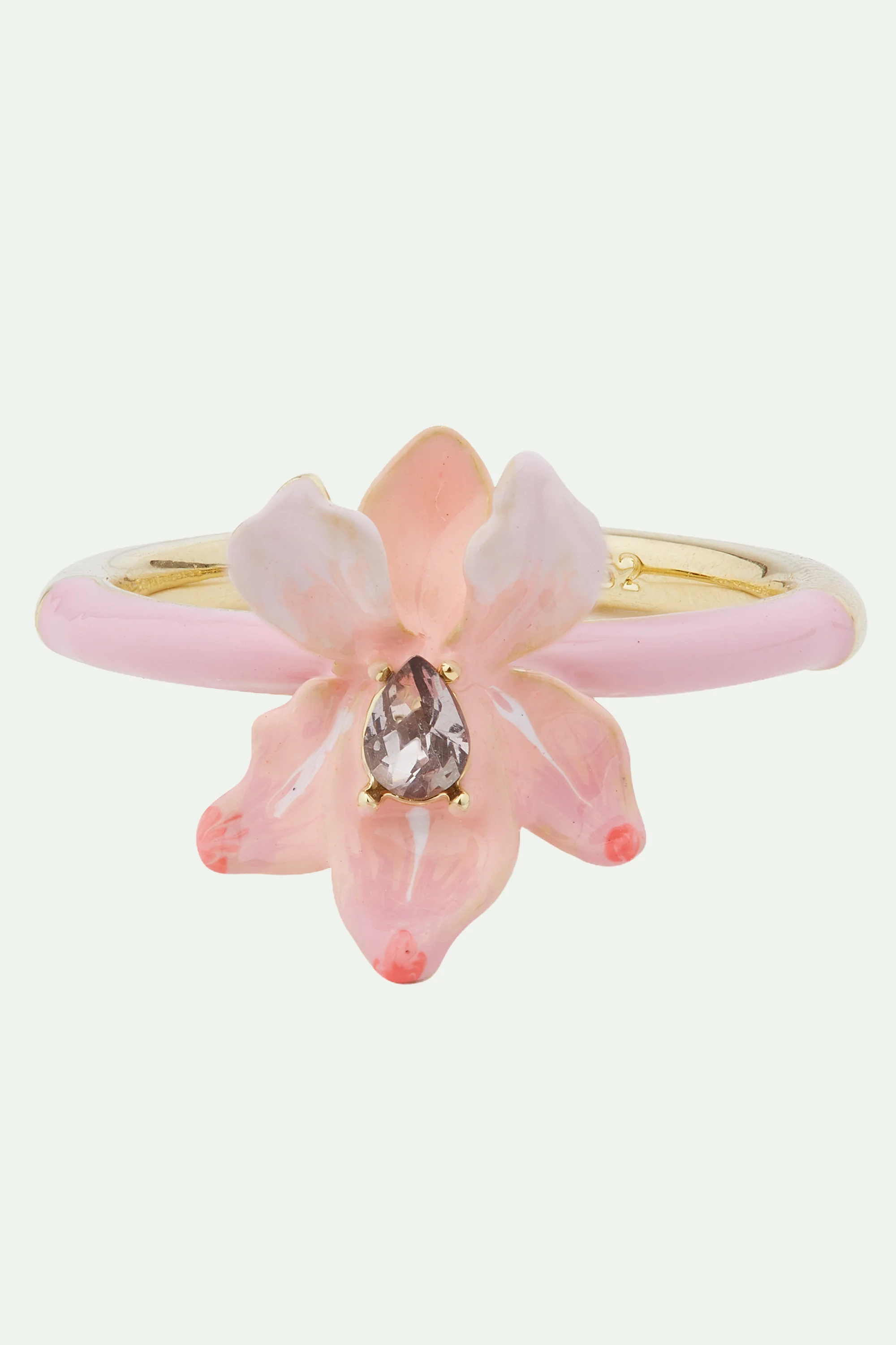 Bague Iris rose poudré et cristal - Image 6