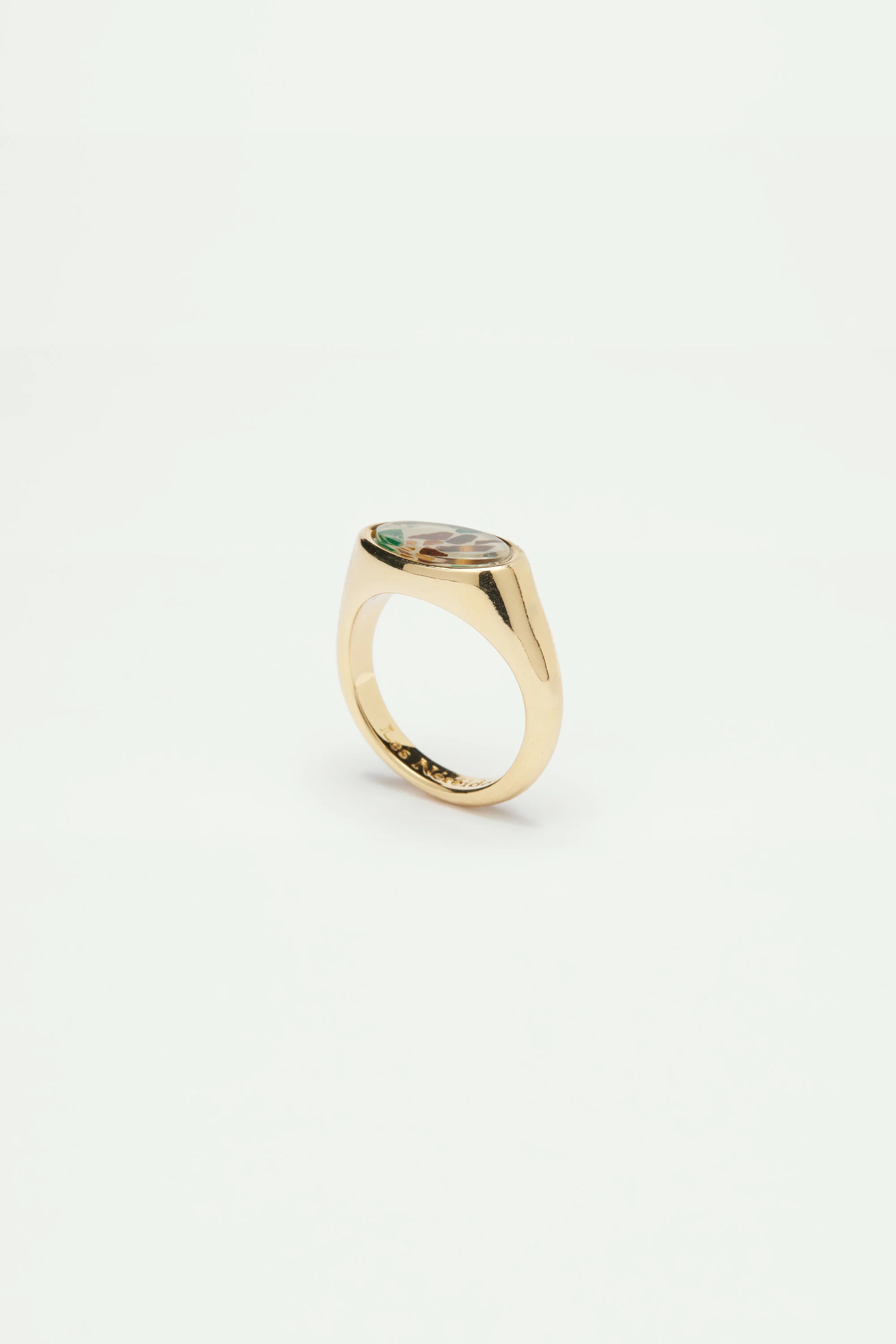 Bague jonc dorée terrazzo