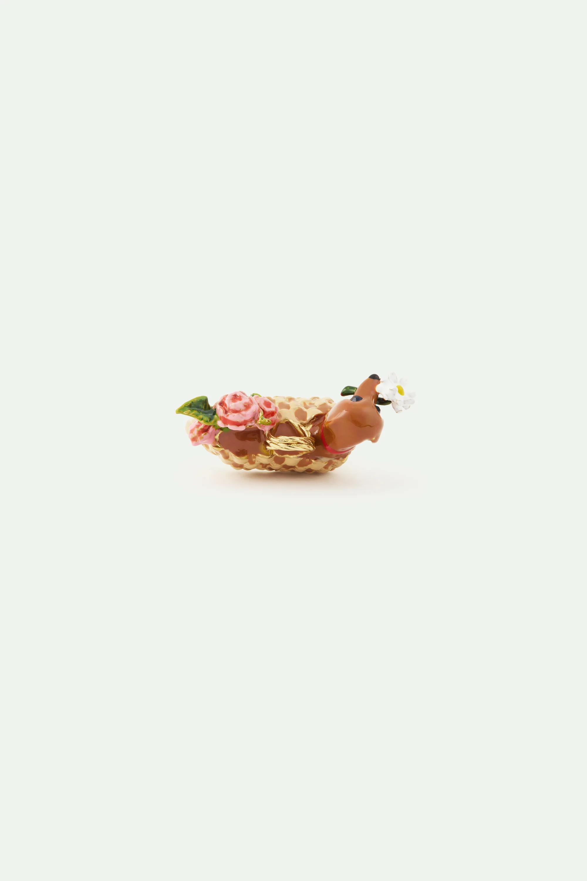 Bague panier, teckel et bouquet de fleurs - Image 3