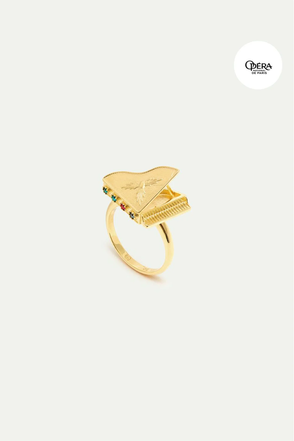 Bague piano doré