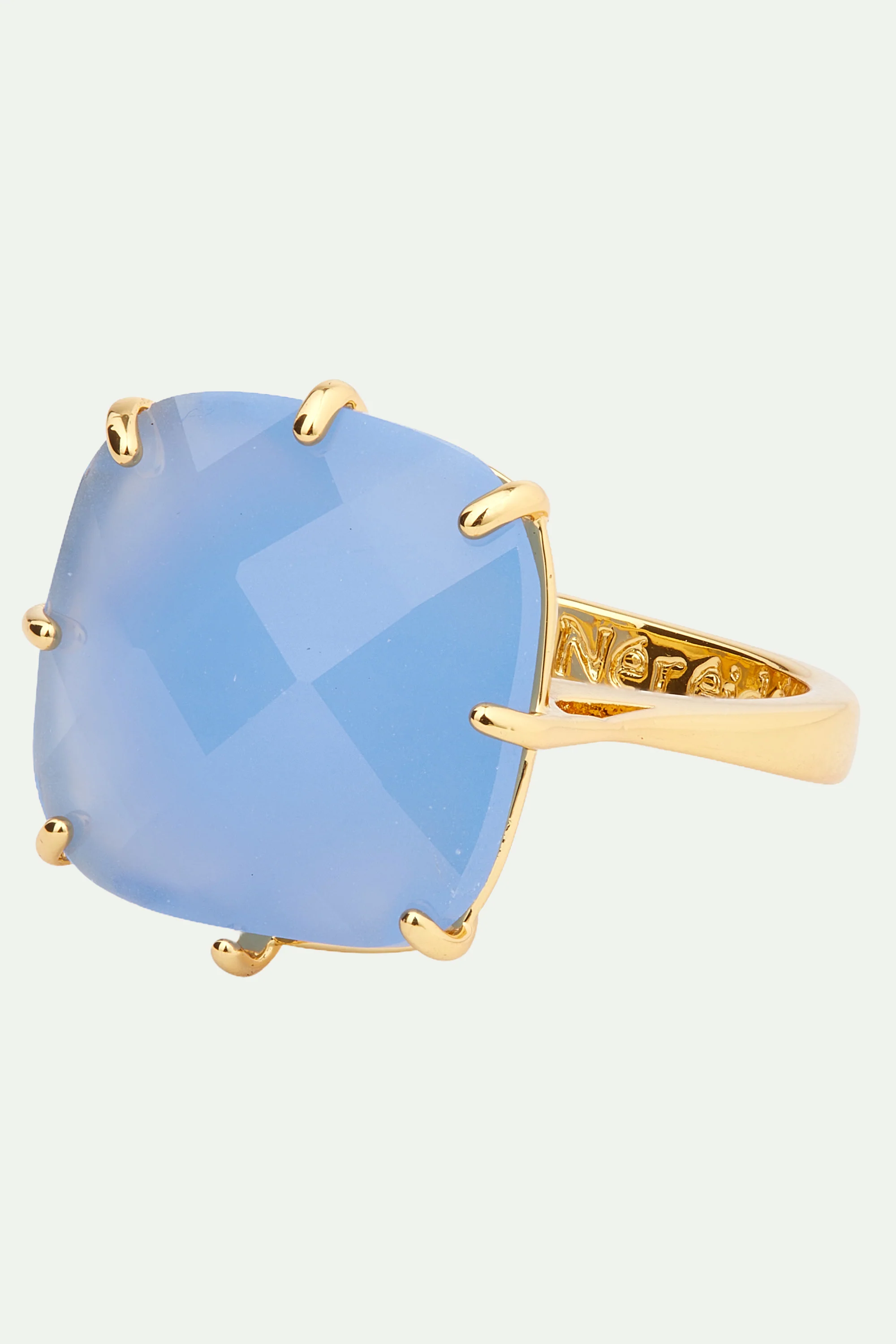Bague solitaire carrée La Diamantine bleu ciel - Image 2