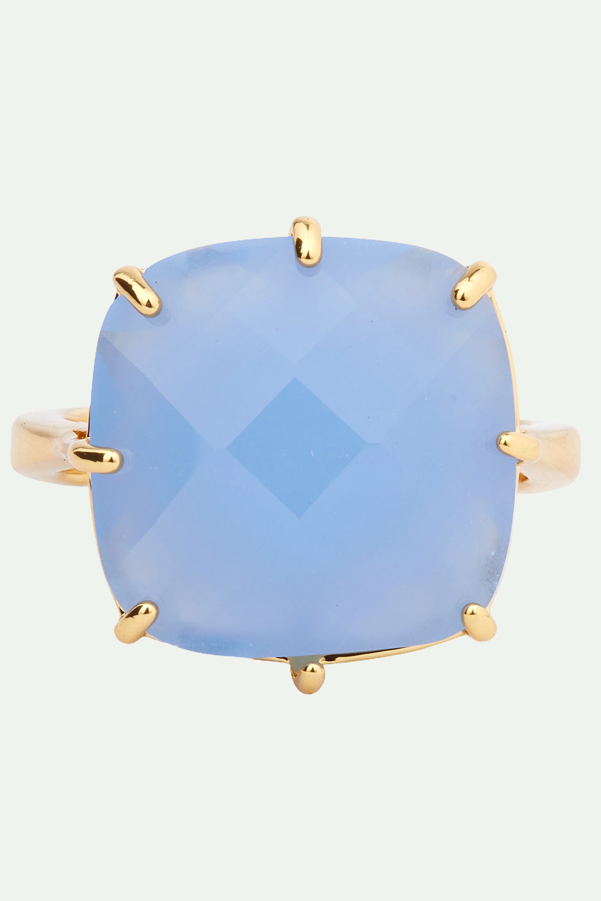 Bague solitaire carrée La Diamantine bleu ciel - Image 3