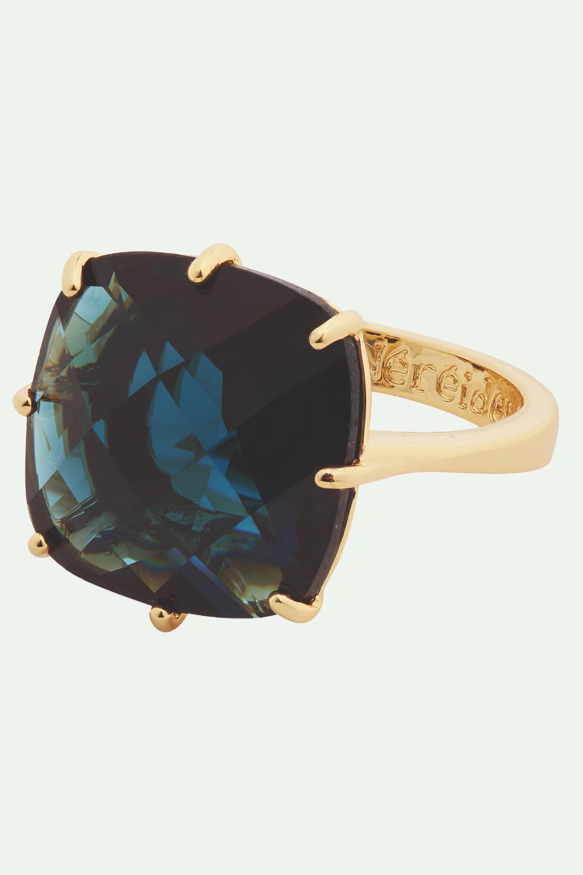 Bague solitaire carrée La Diamantine Bleu Océan - Image 2