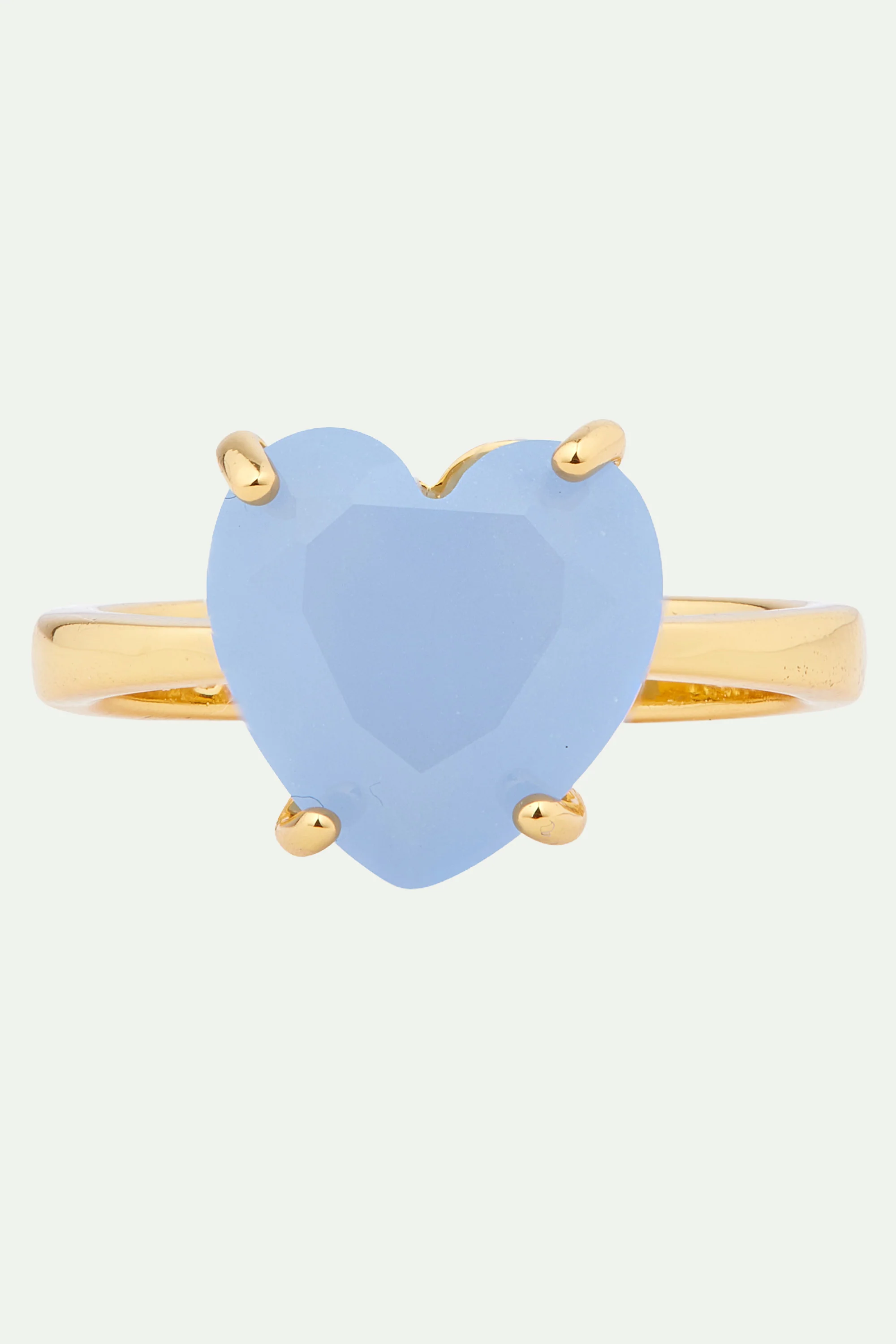 Bague solitaire cœur La Diamantine bleu ciel - Image 2