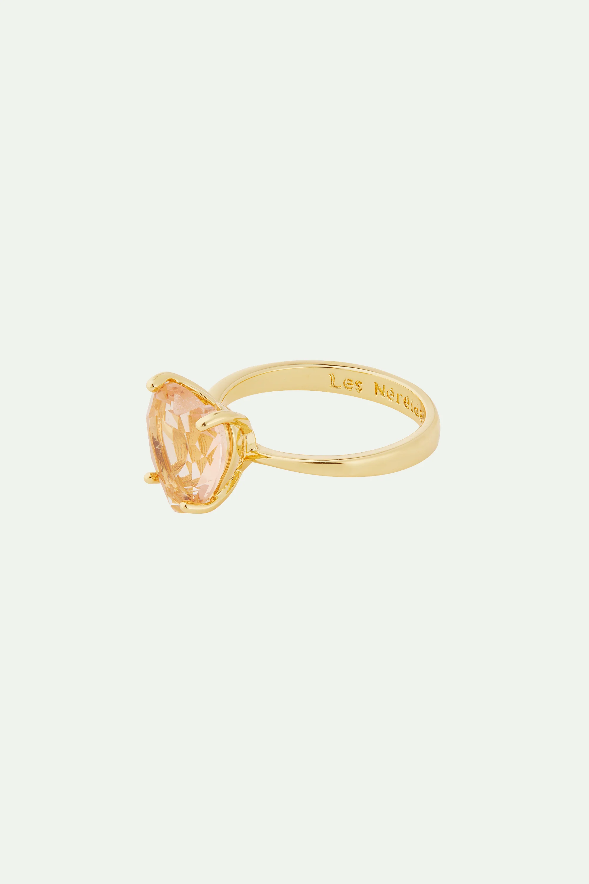 Bague solitaire coeur la diamantine rose abricot - Image 2