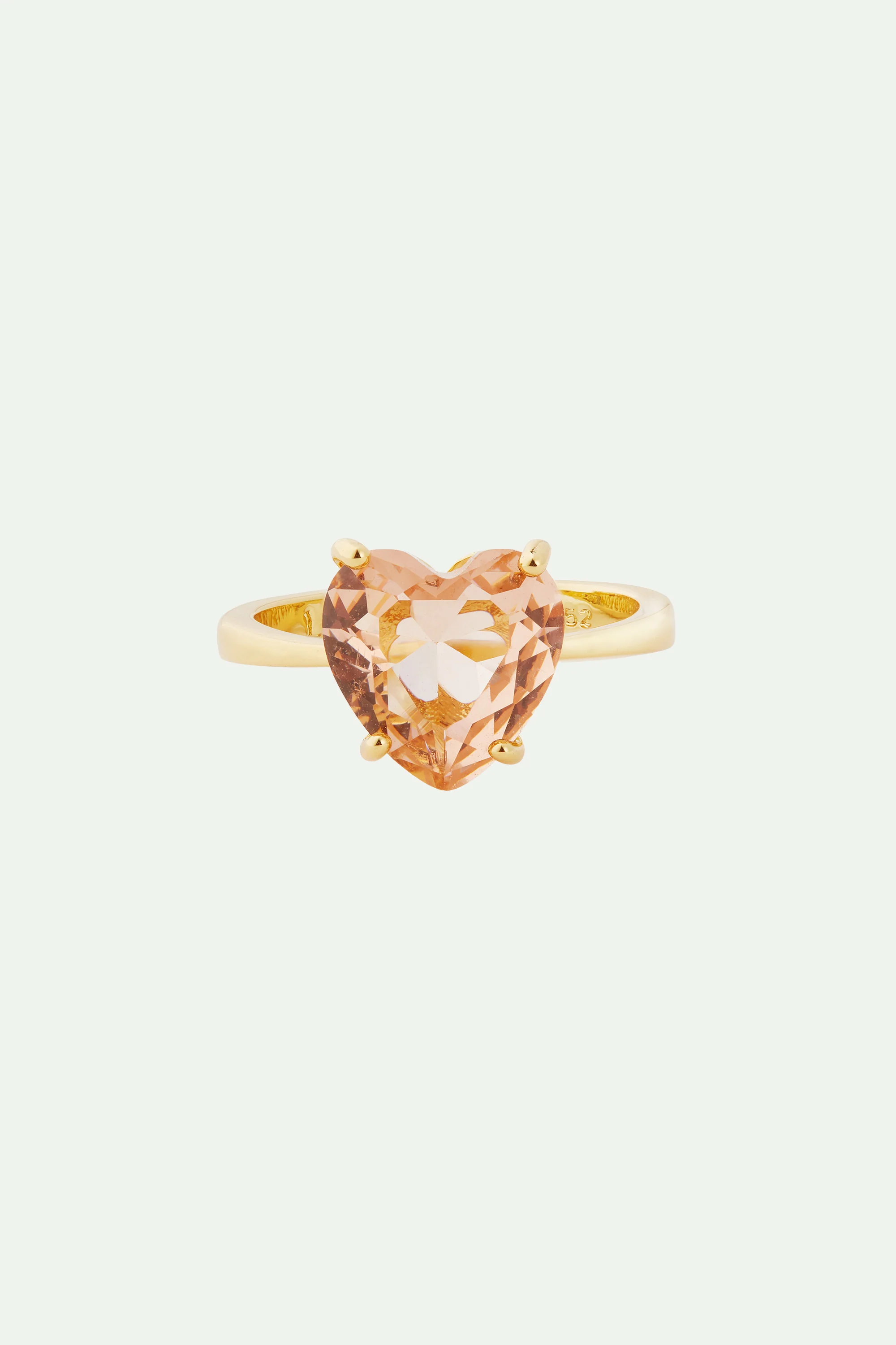 Bague solitaire coeur la diamantine rose abricot - Image 3