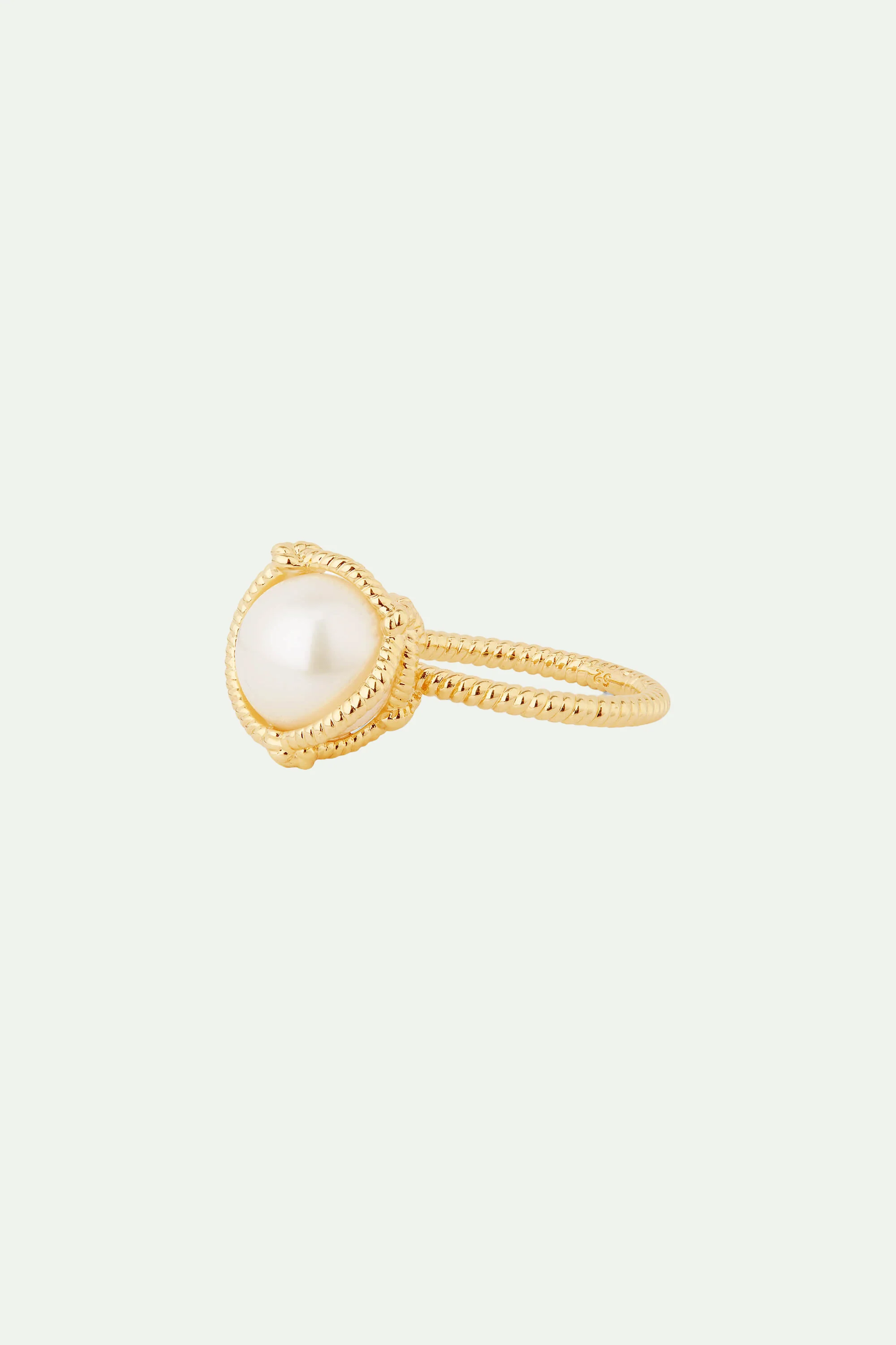 Bague solitaire perle de culture et cordage - Image 2
