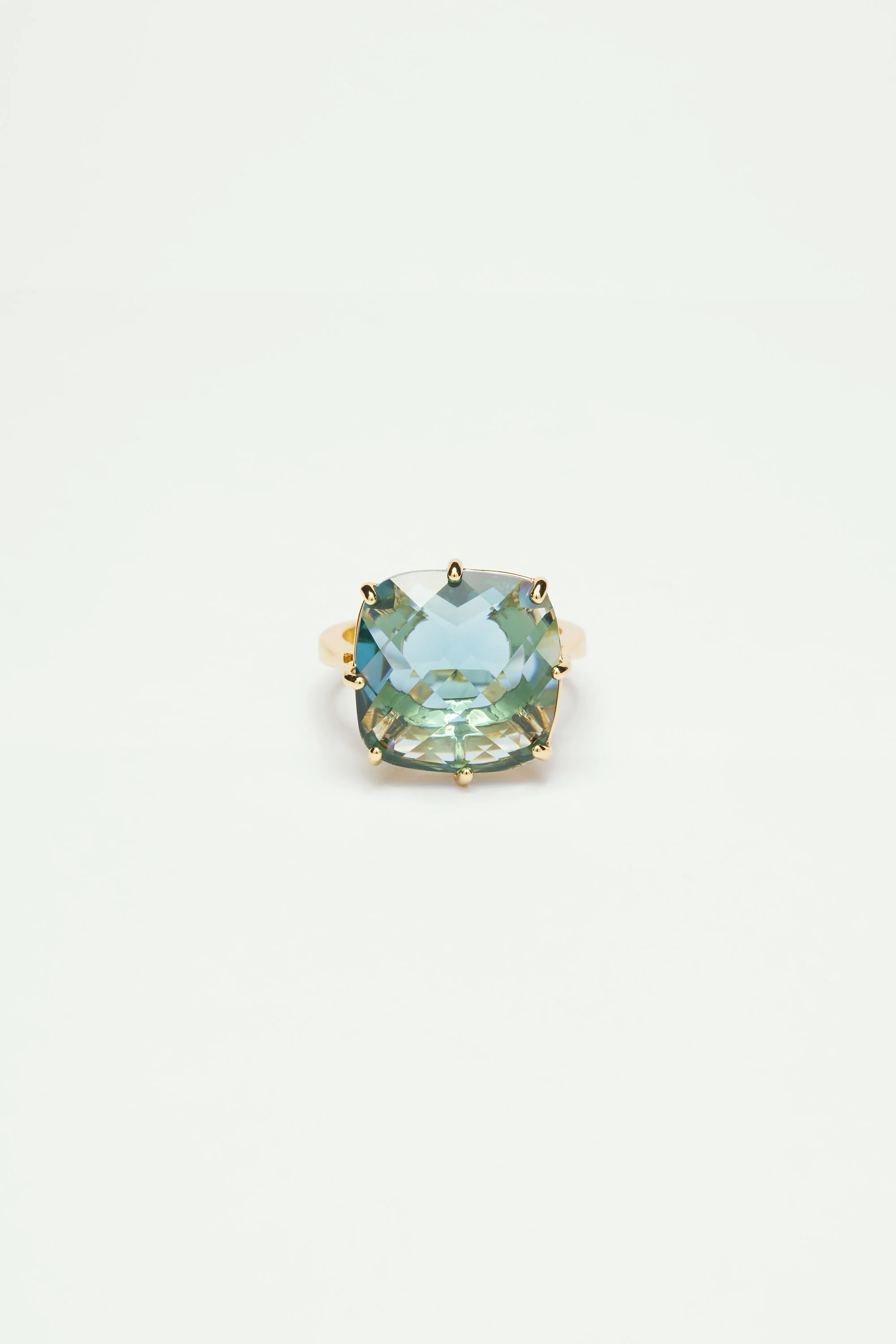 Bague solitaire pierre carrée la diamantine acqua azzura - Image 3
