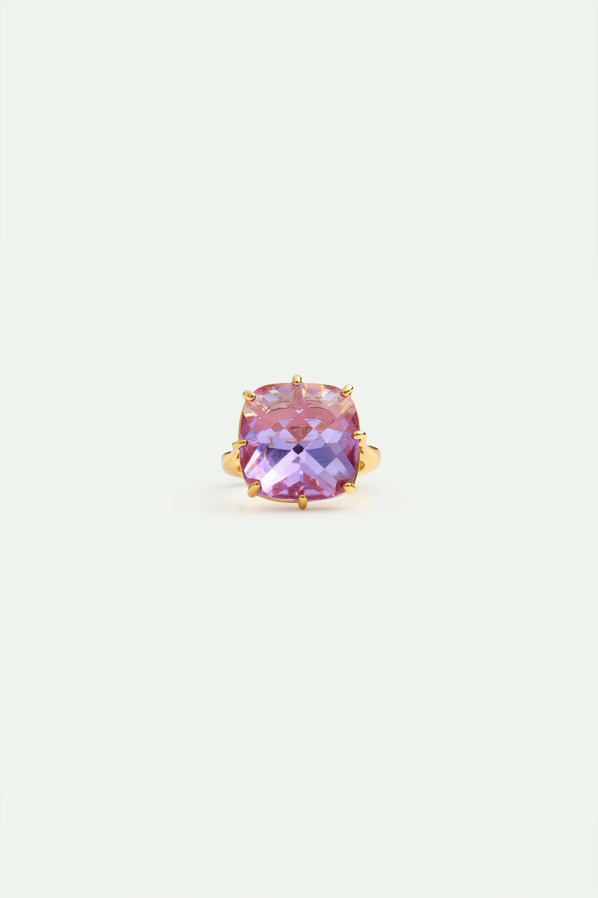Bague solitaire pierre carrée La Diamantine lavande - Image 3