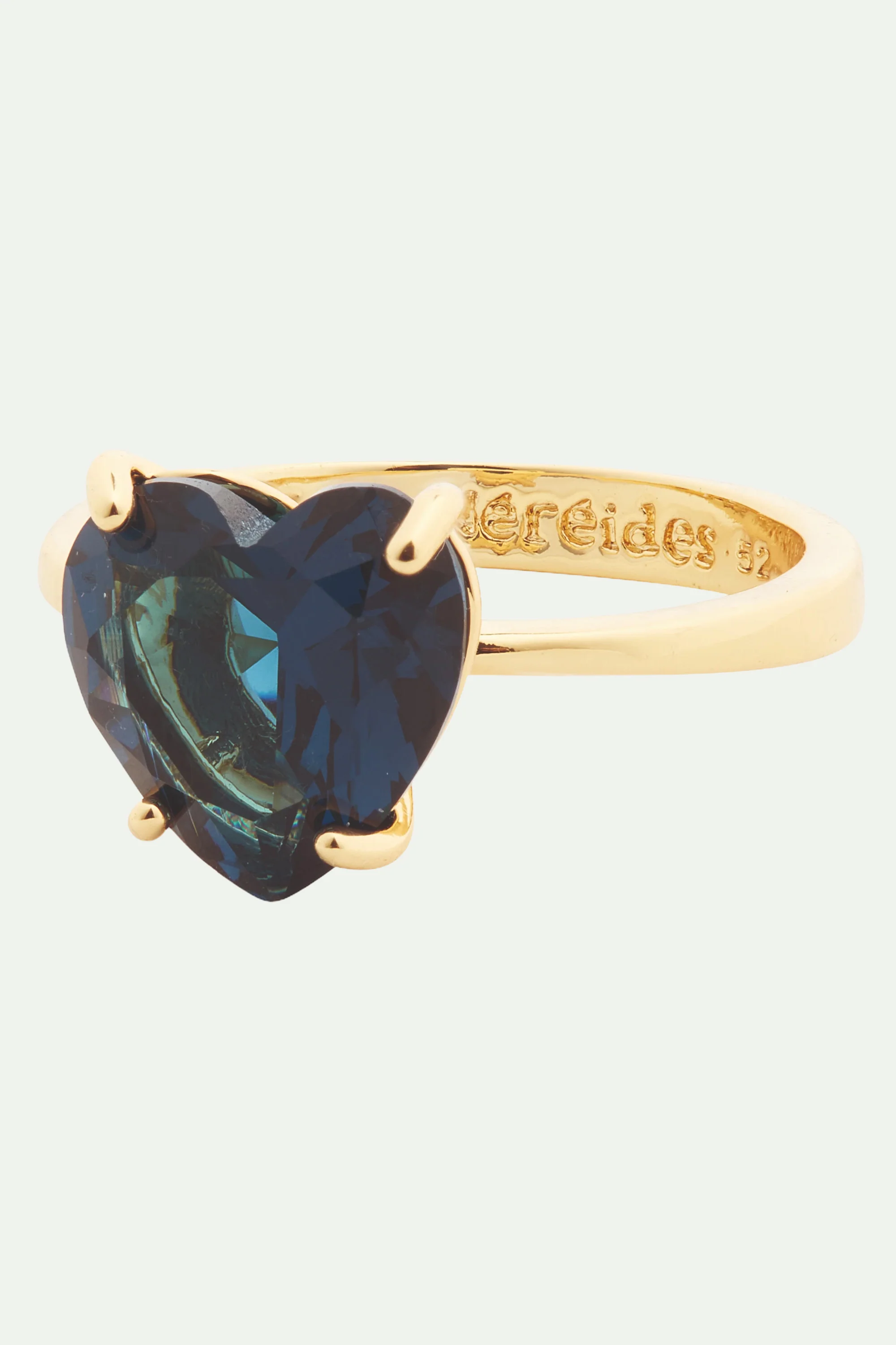 Bague solitaire pierre cœur La Diamantine Bleu Océan - Image 2