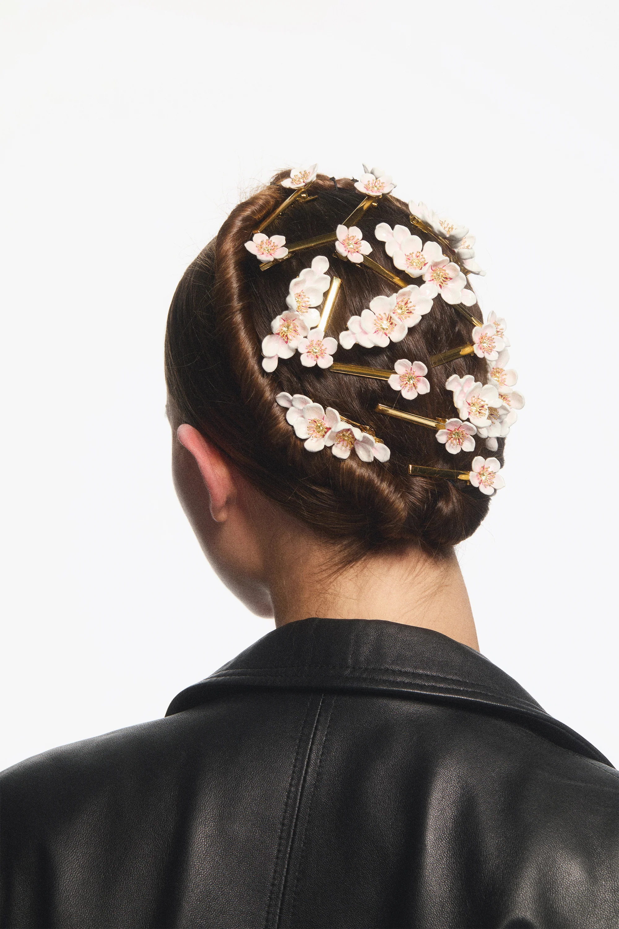 Barette pour cheveux fleurs blanches de cerisier - Image 2