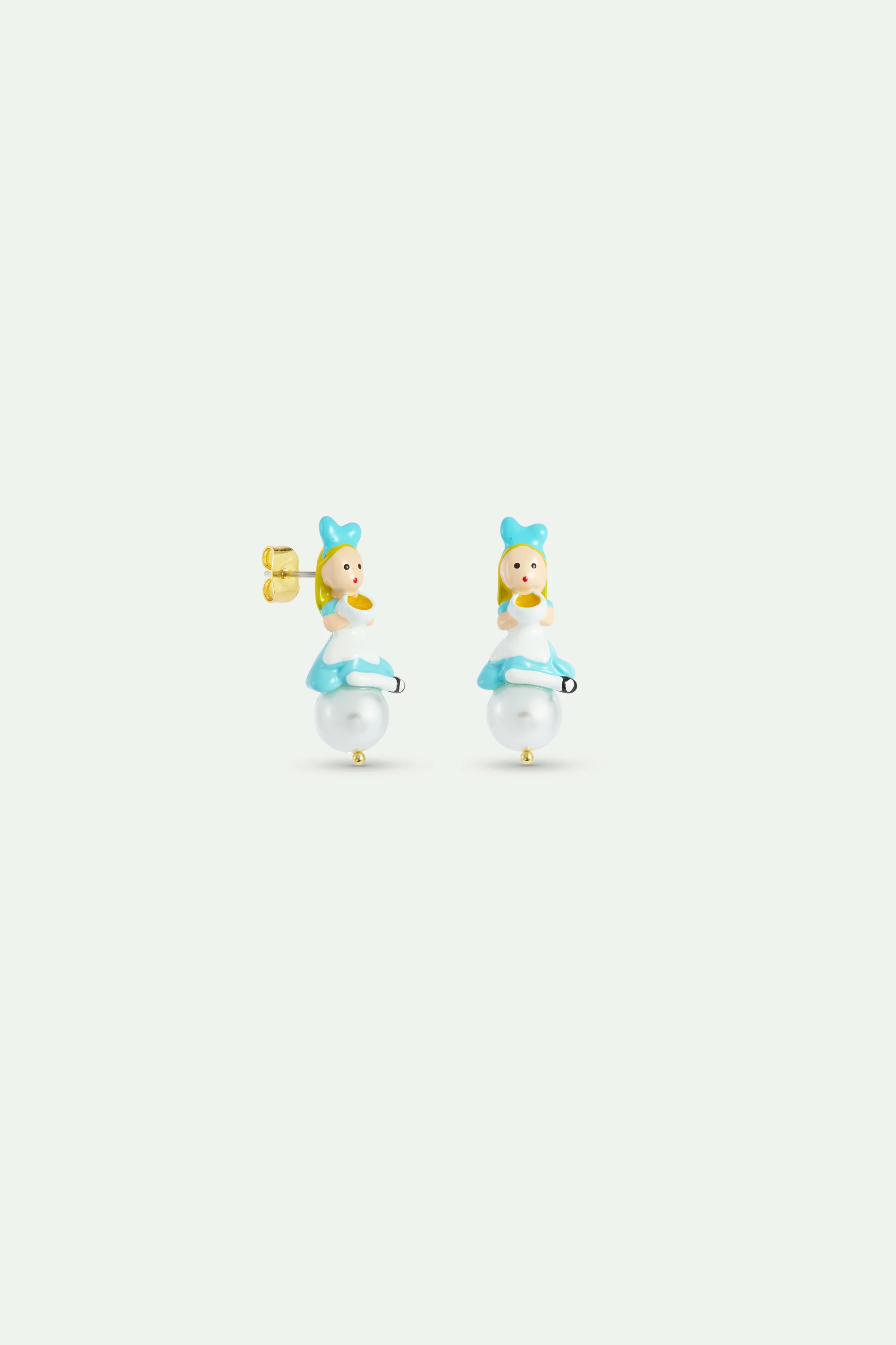 Boucles d’oreilles Alice, perle fantaisie - Image 2