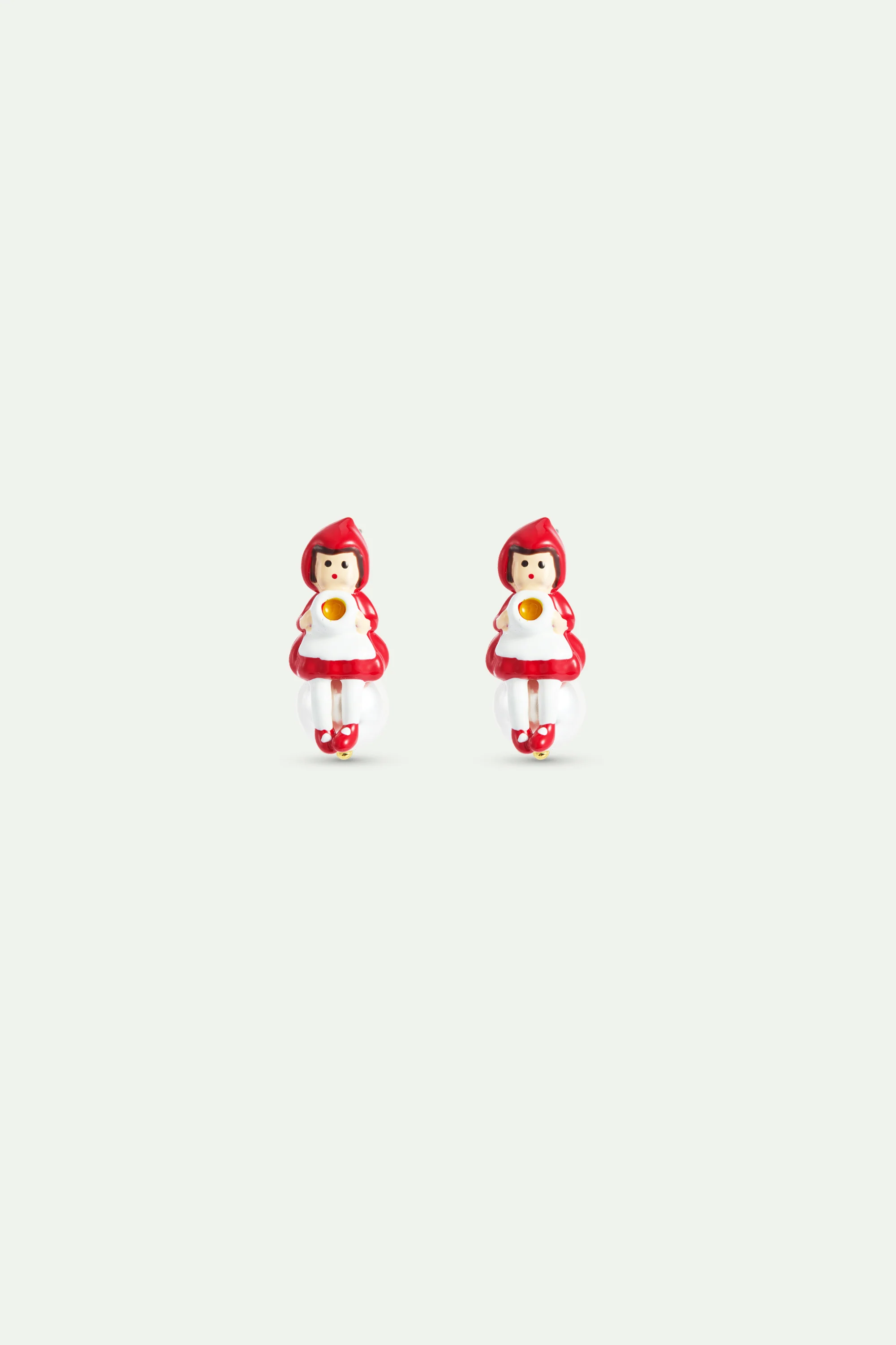 Boucles d’oreilles Chaperon Rouge, perle fantaisie