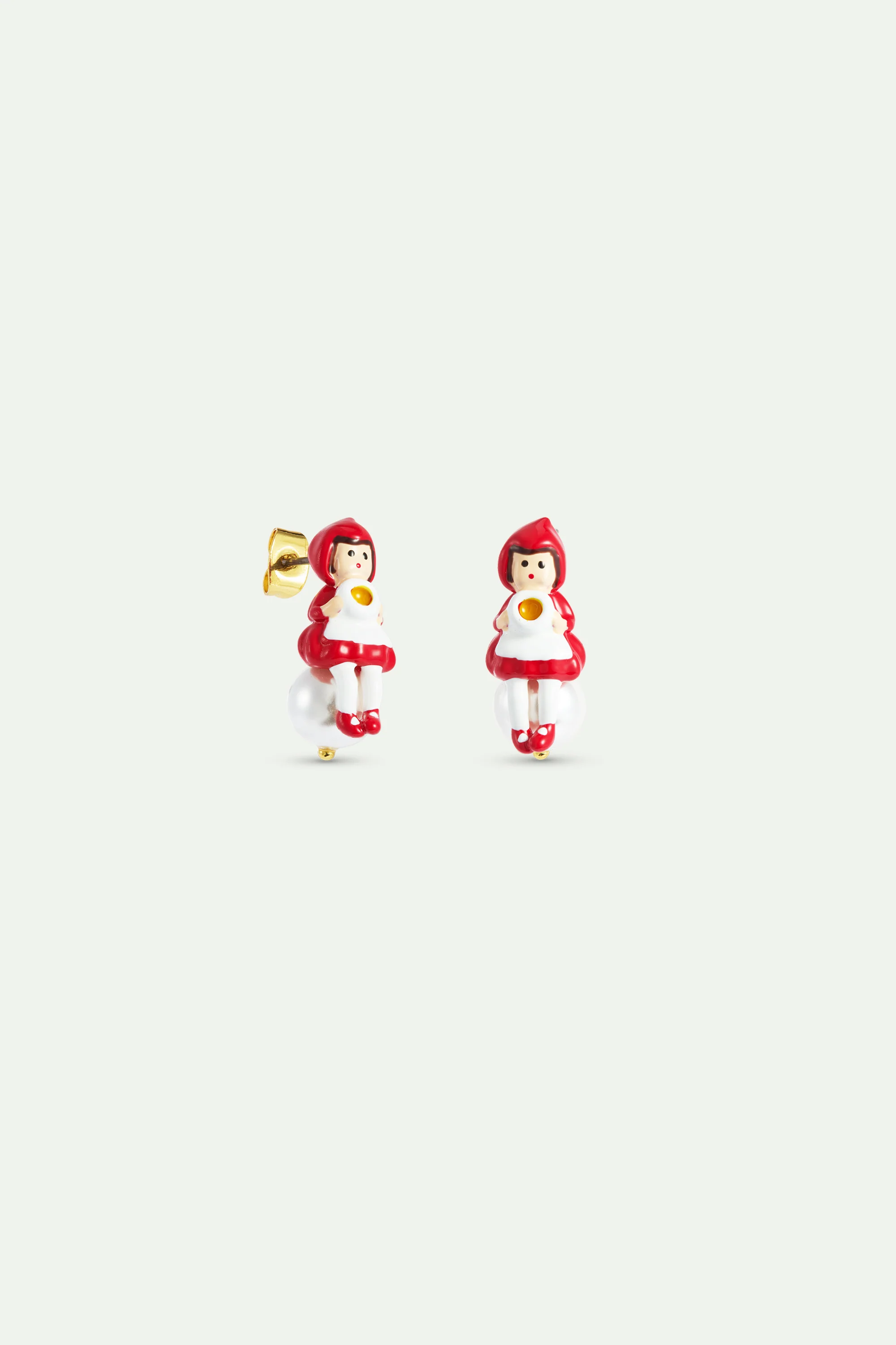Boucles d’oreilles Chaperon Rouge, perle fantaisie - Image 3