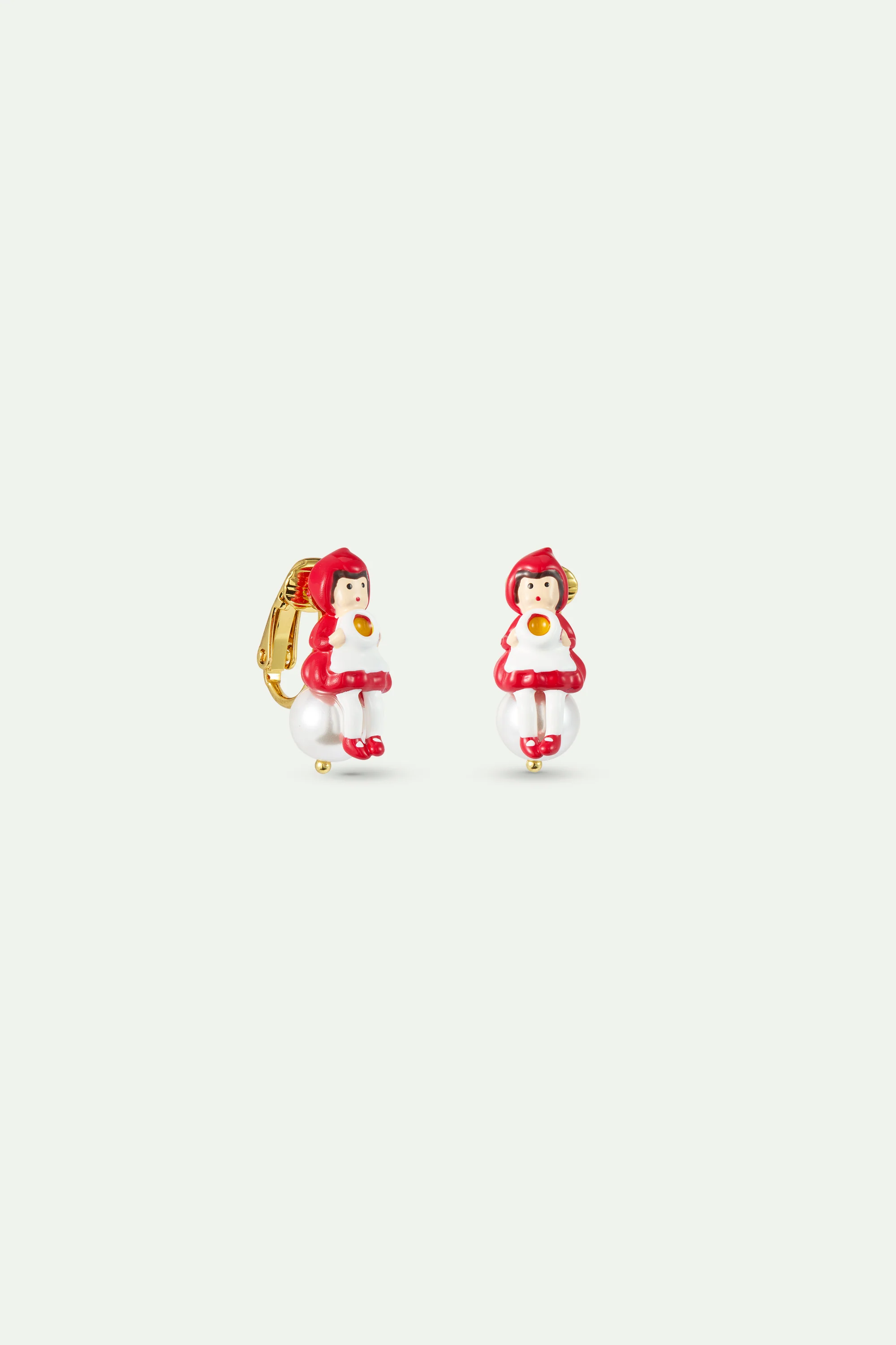 Boucles d’oreilles Chaperon Rouge, perle fantaisie - Image 4