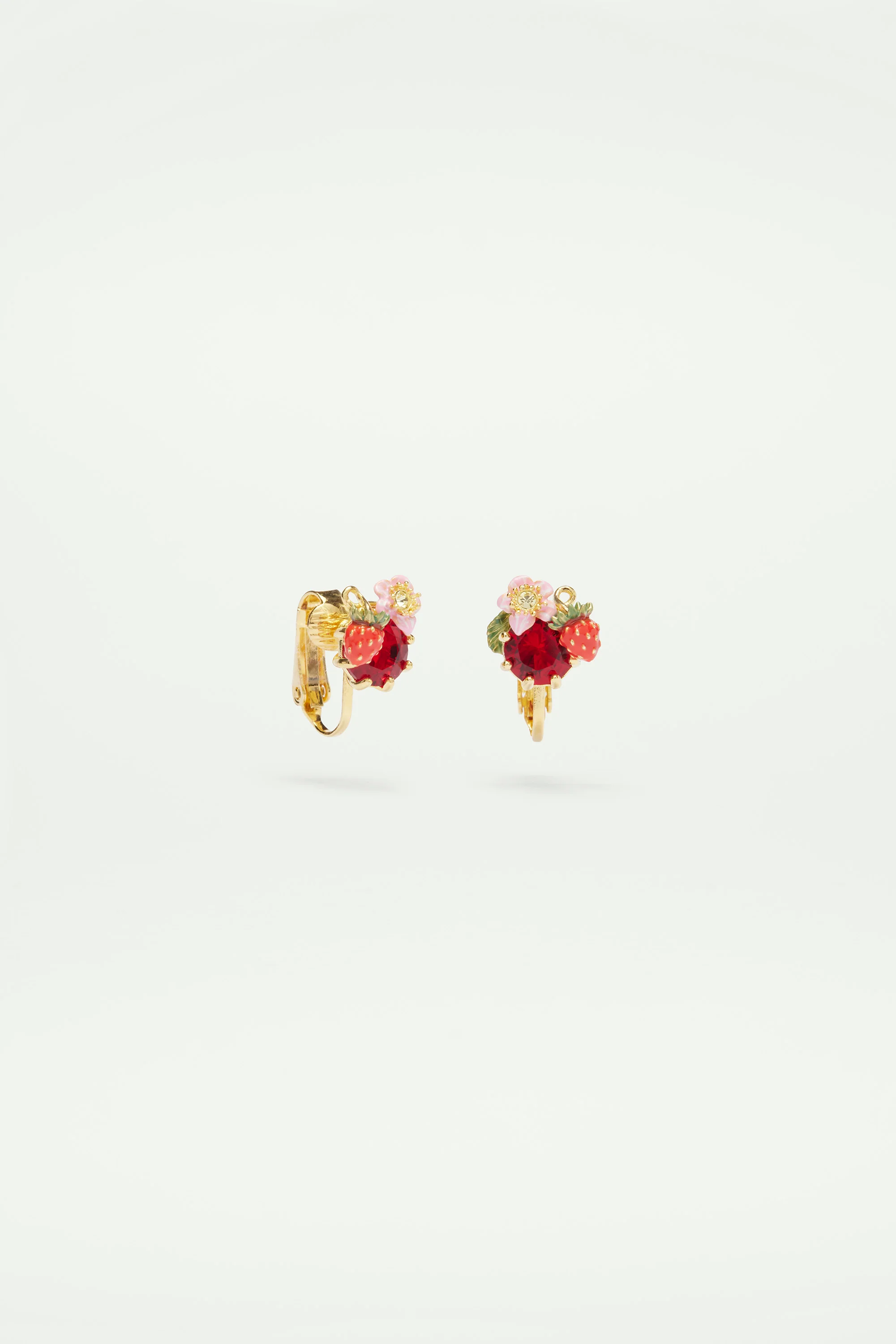 Boucles d’oreilles fraise des bois et pierre rouge - Image 6