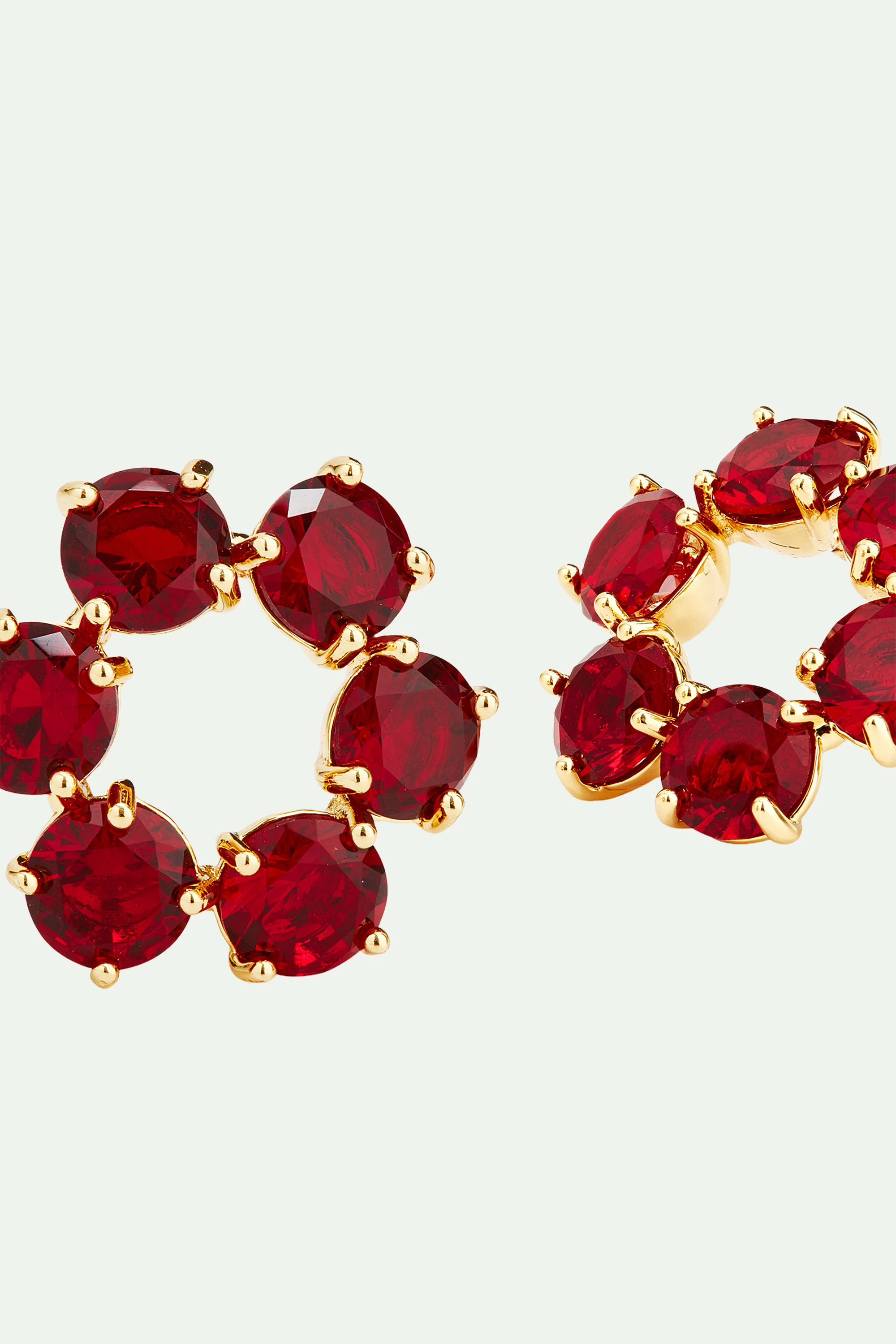 Boucles d'oreilles 6 pierres La Diamantine rouge grenat - Image 4
