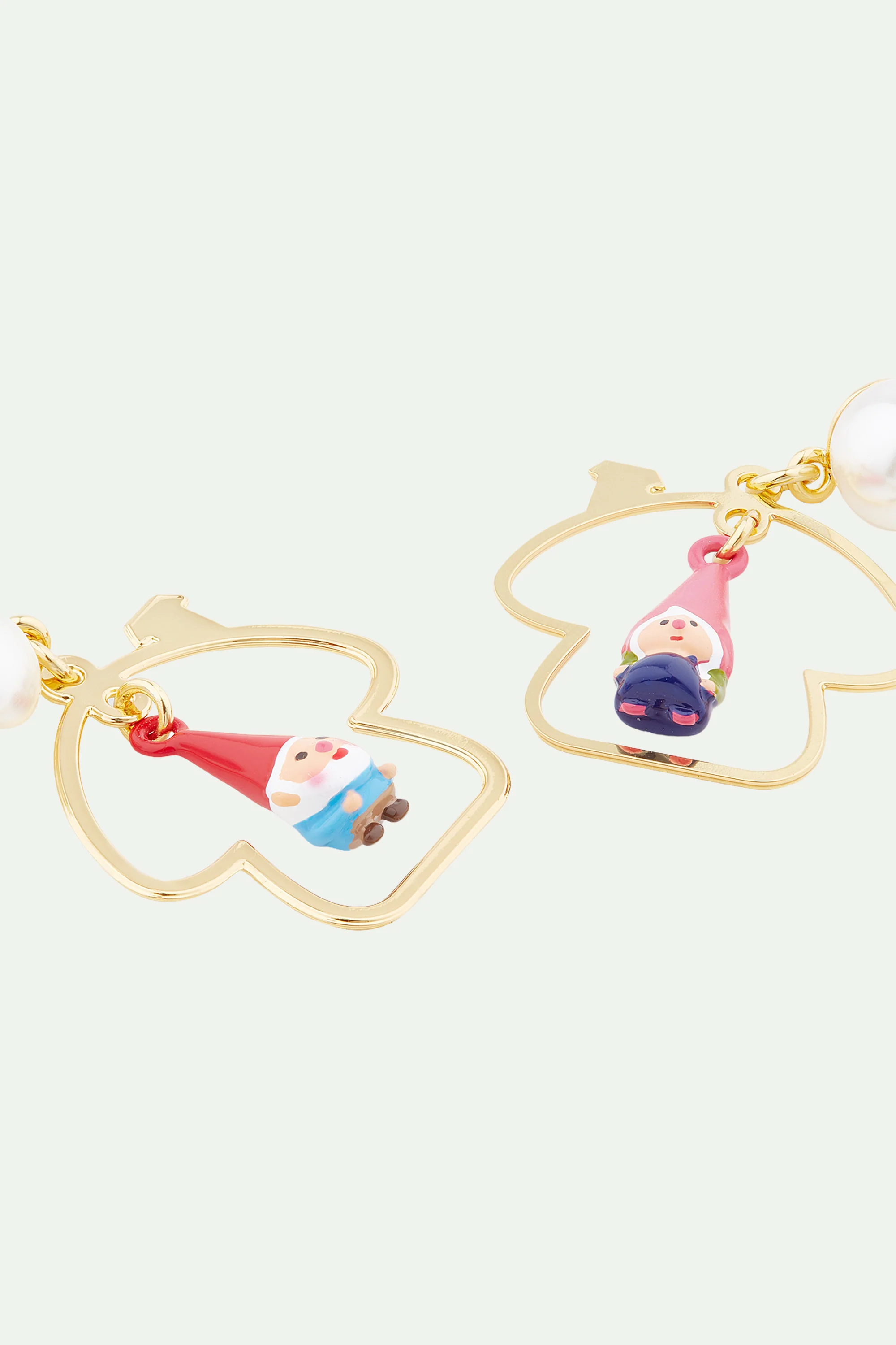 Boucles d'oreilles asymétriques famille des champimignon - Image 3