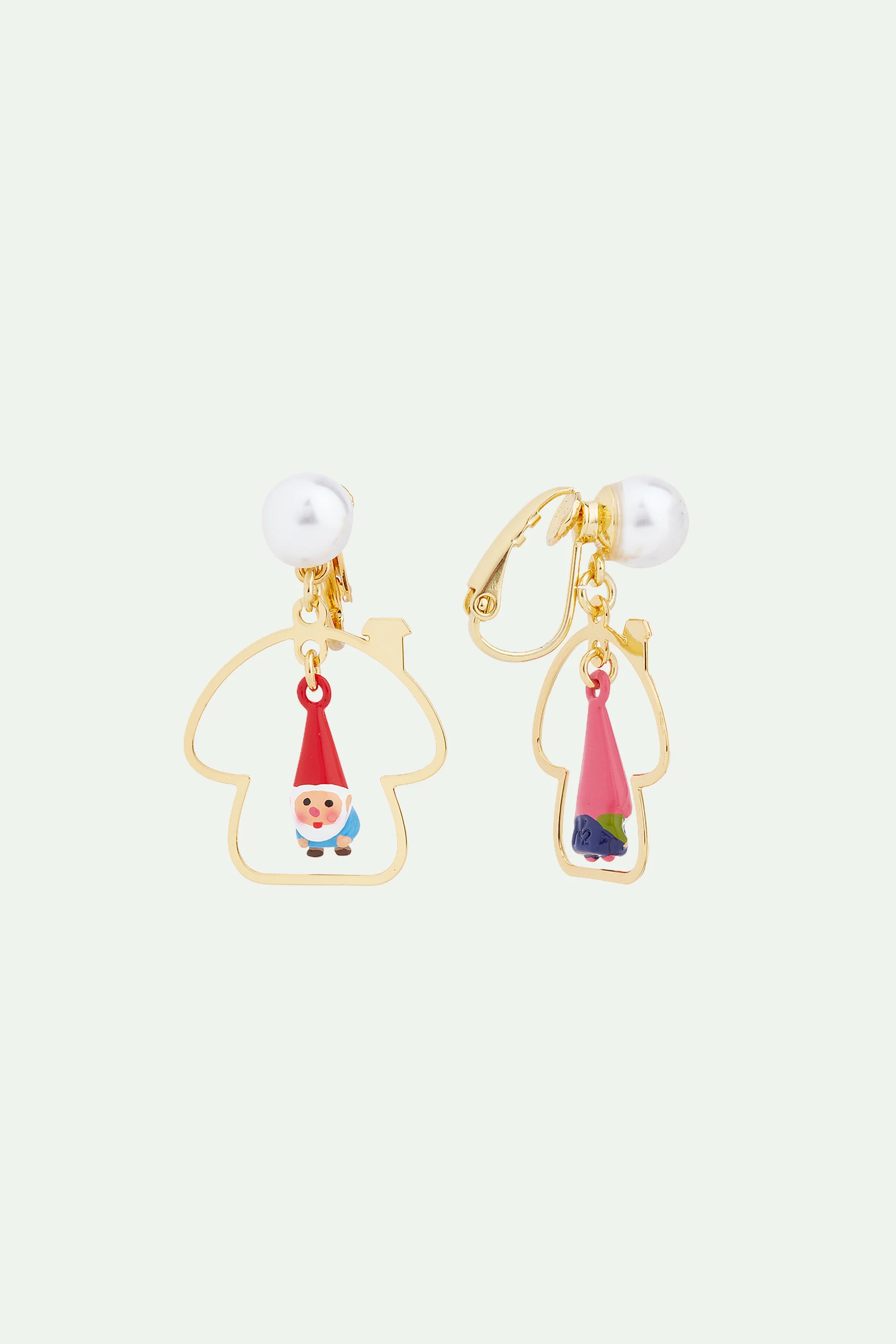 Boucles d'oreilles asymétriques famille des champimignon - Image 4