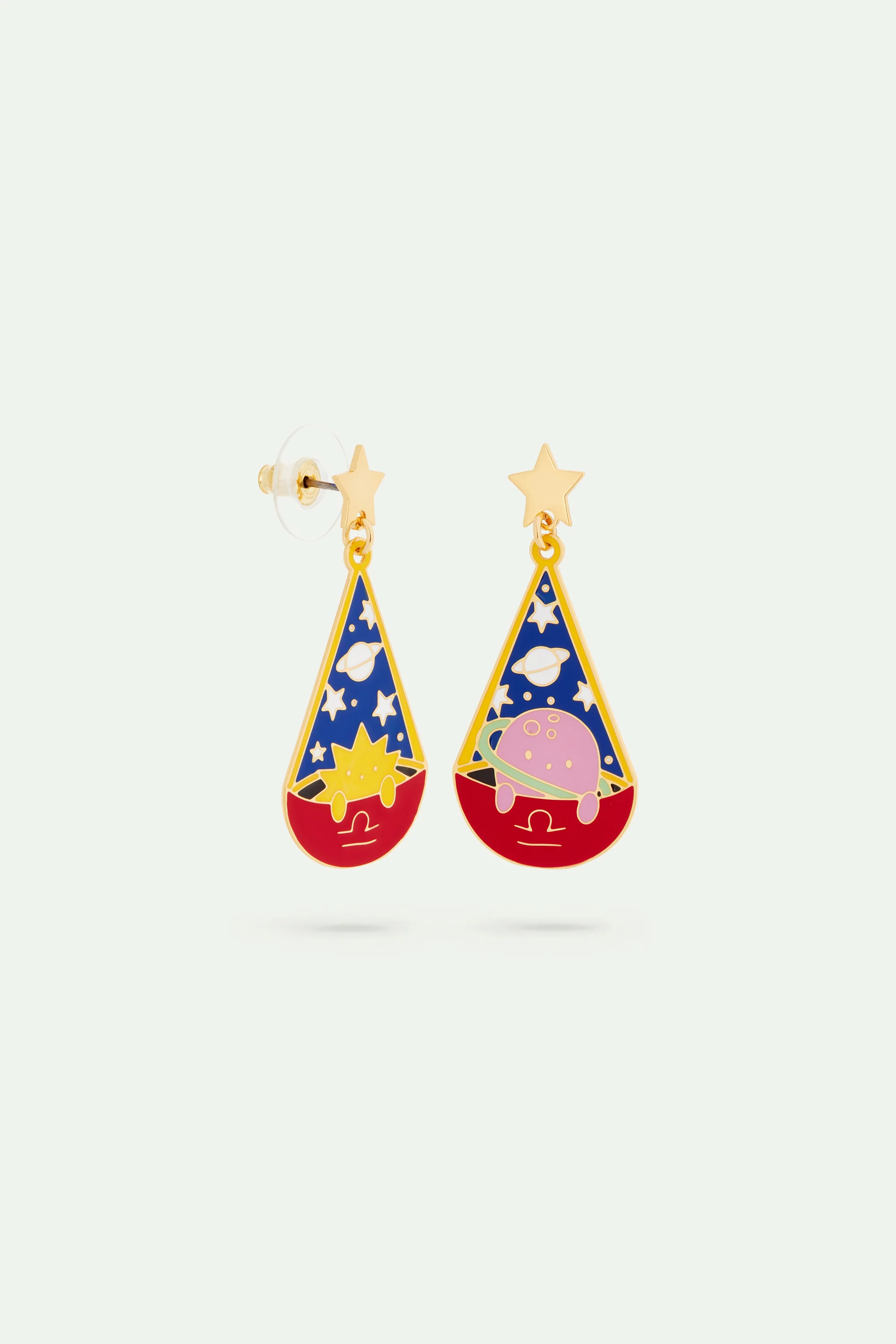 Boucles d'oreilles asymétriques signe astrologique de la balance - Image 2
