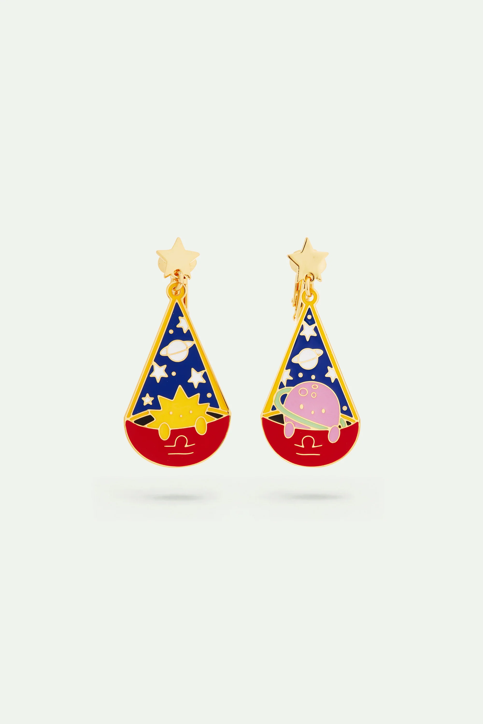 Boucles d'oreilles asymétriques signe astrologique de la balance - Image 3