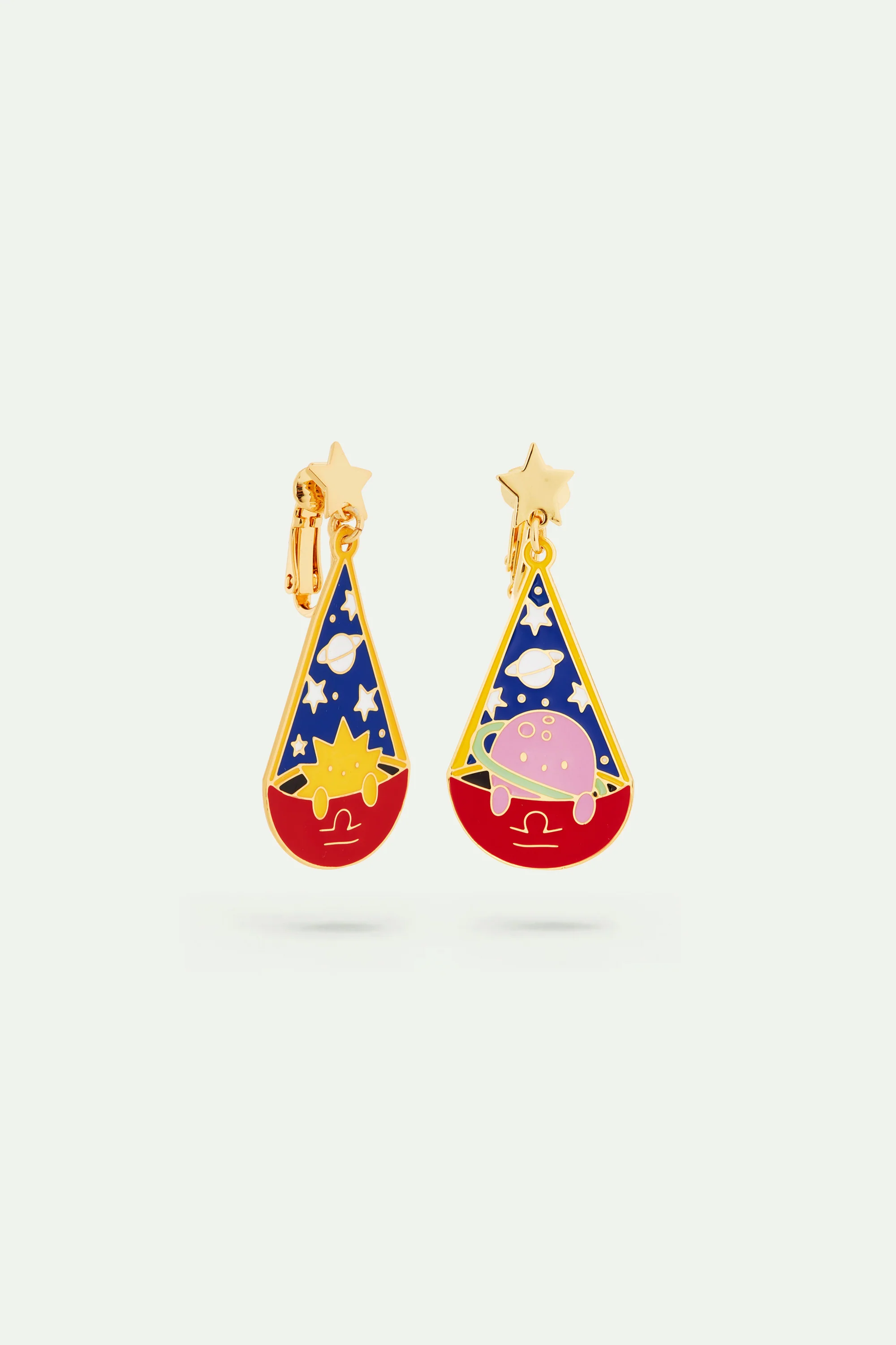 Boucles d'oreilles asymétriques signe astrologique de la balance - Image 4