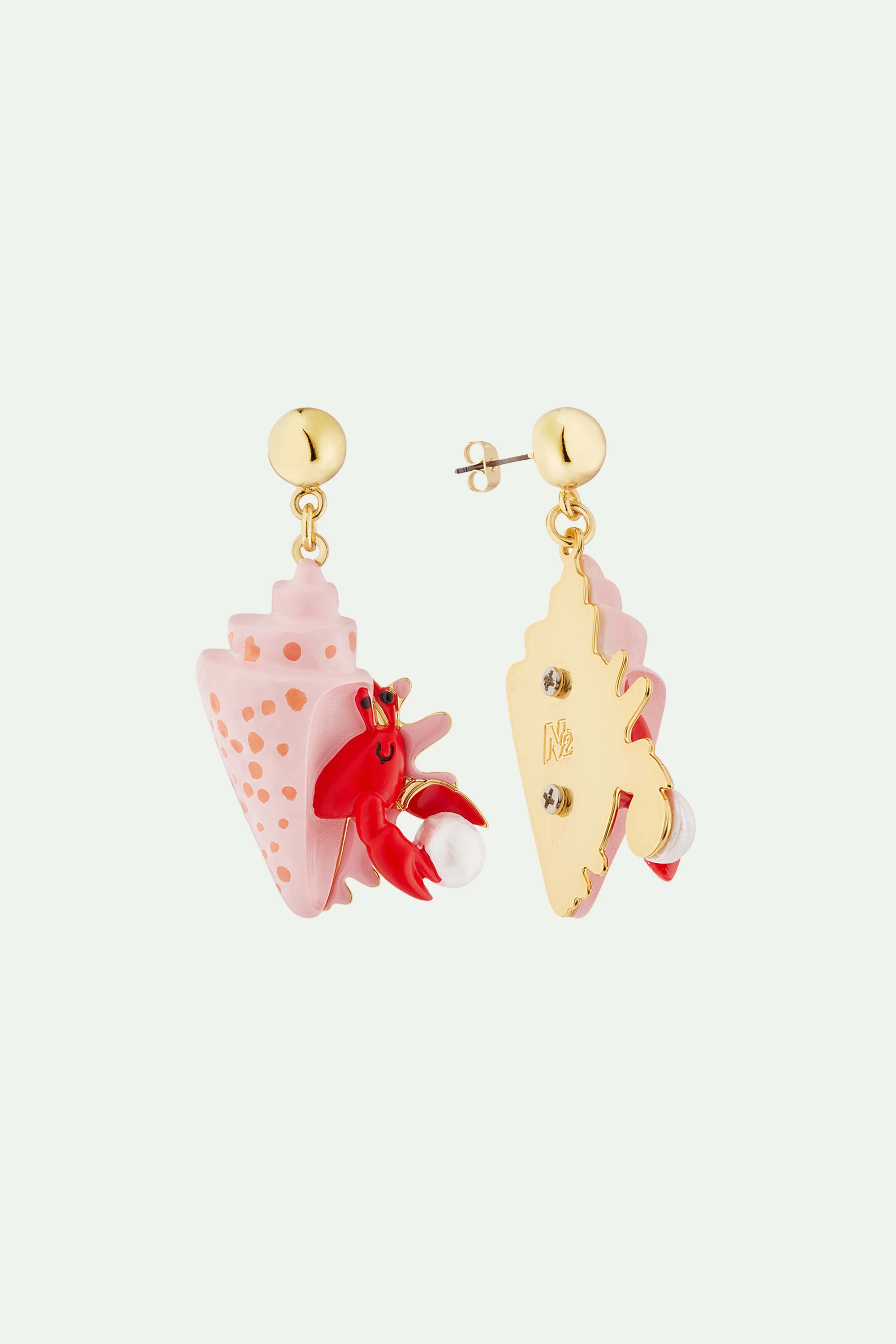 Boucles d'oreilles Bernard l’hermite et perles - Image 3