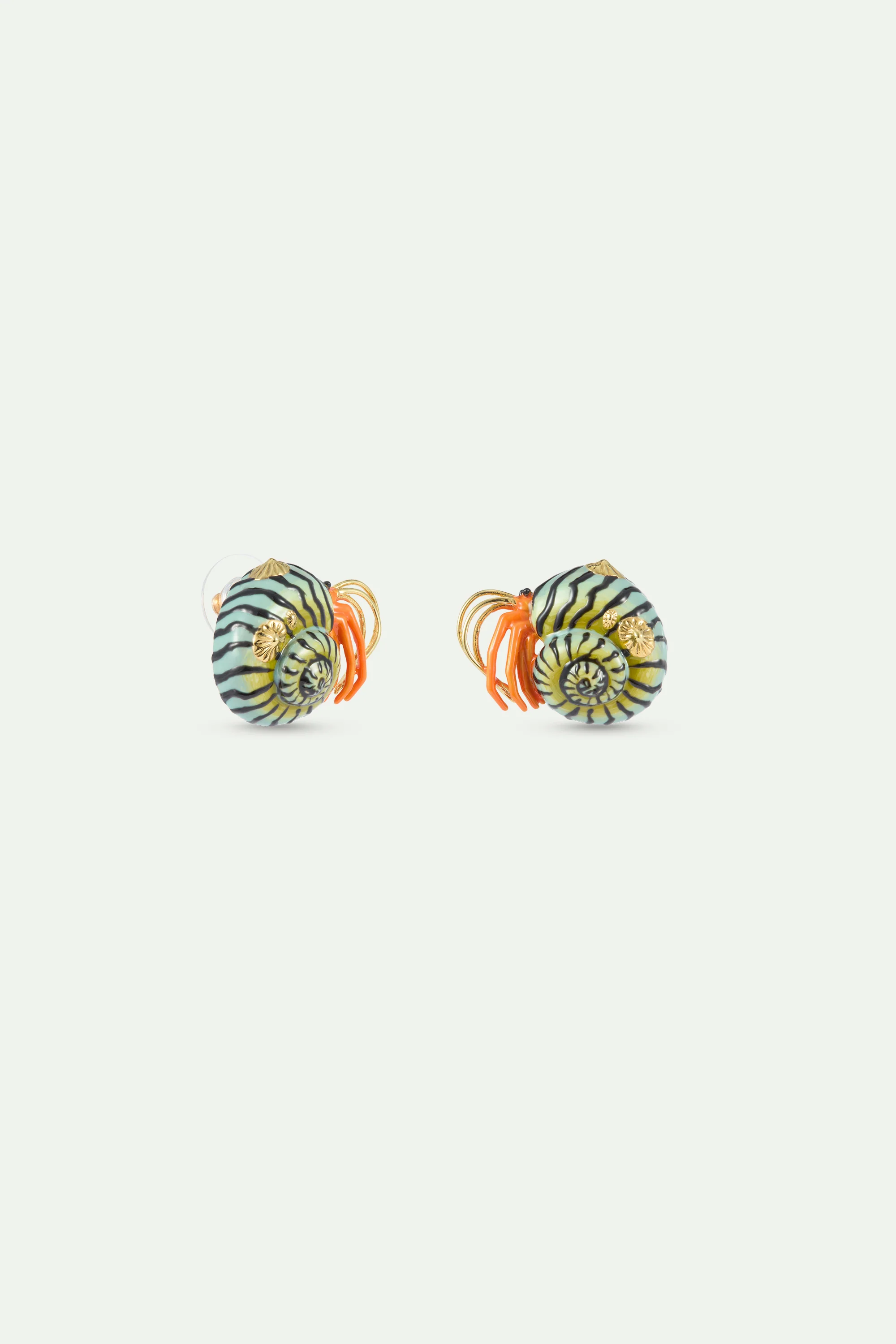 Boucles d'oreilles bernard l'hermite vert et orange - Image 3