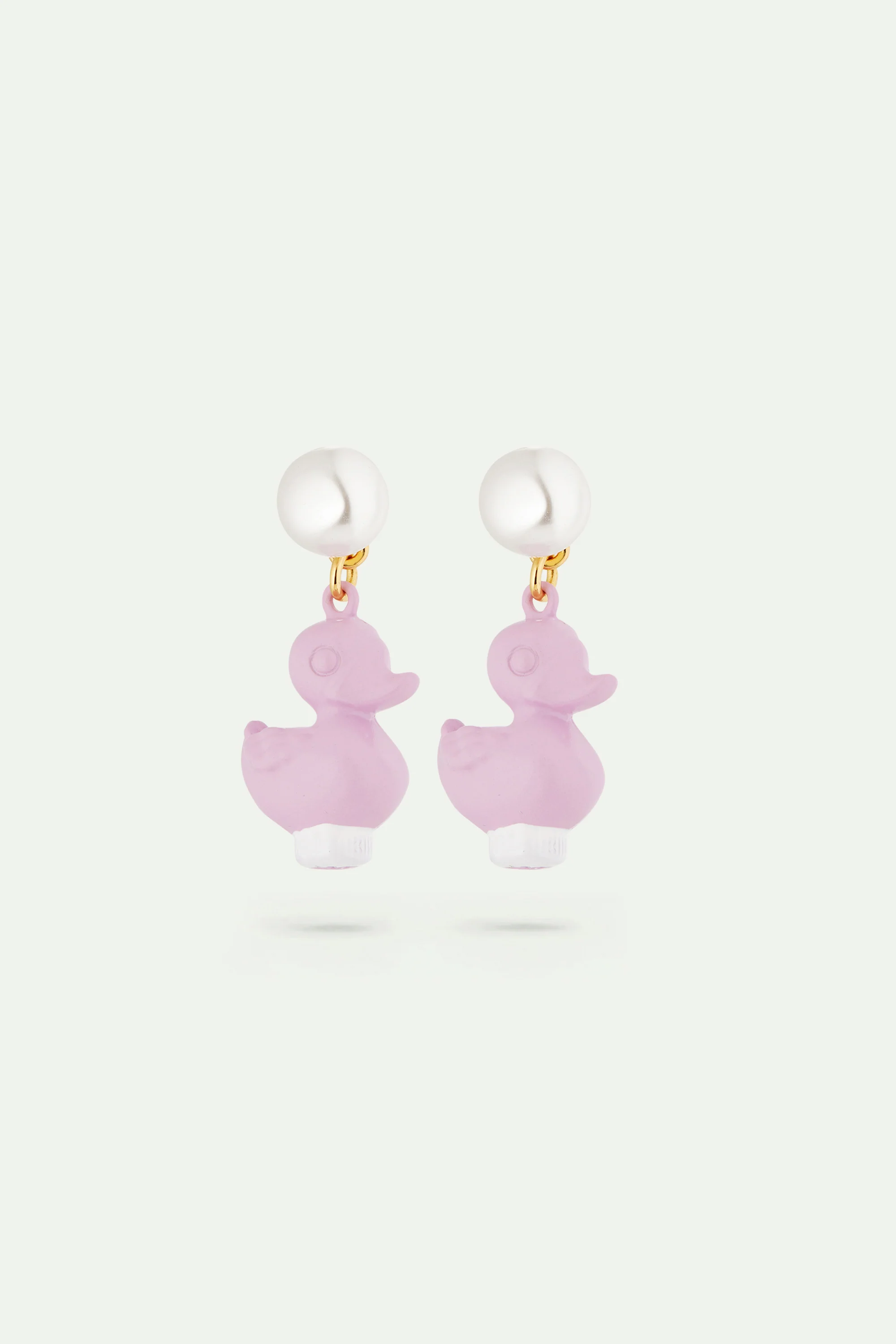 Boucles d'oreilles canard en plastique violet