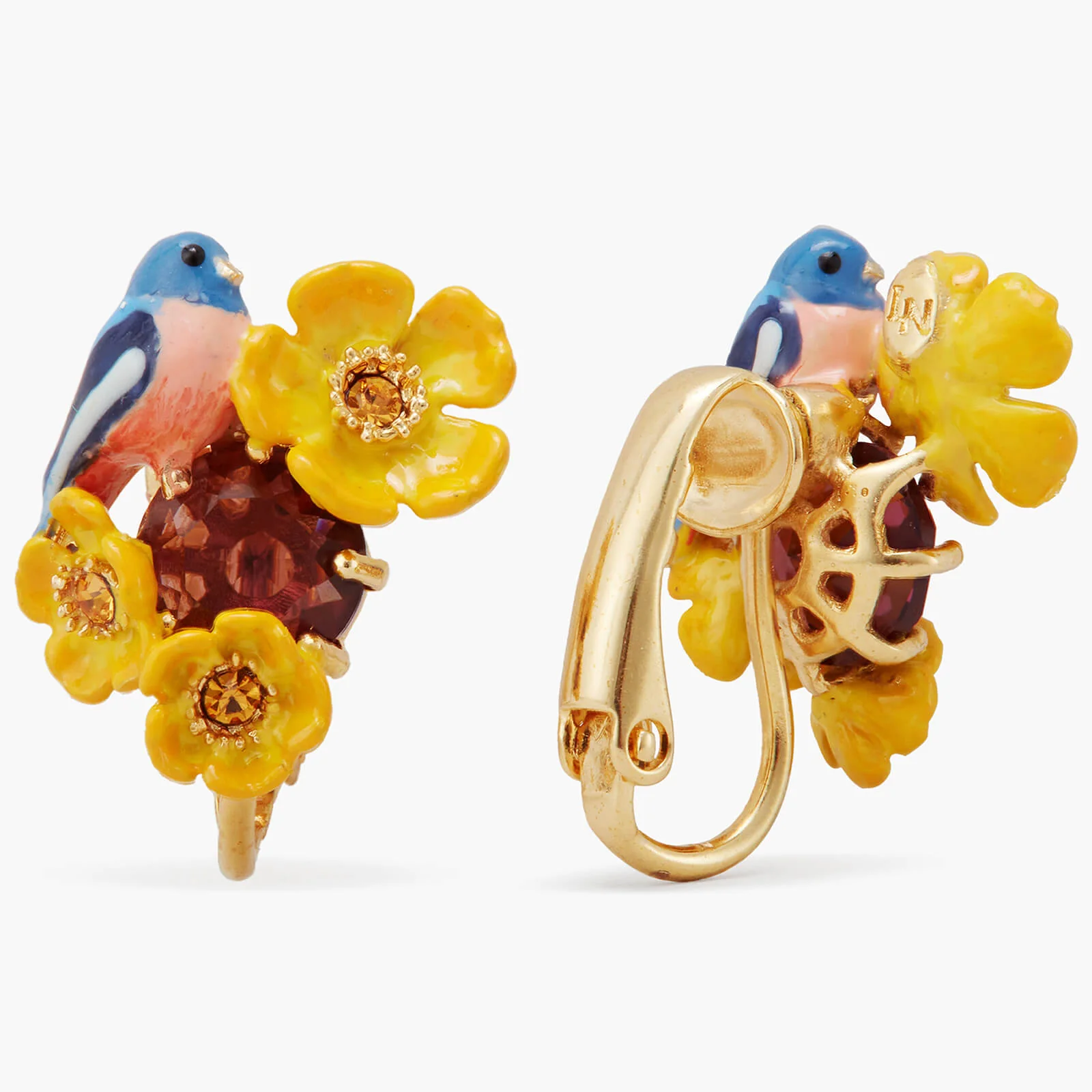 Boucles d'oreilles clip oiseaux - Image 2