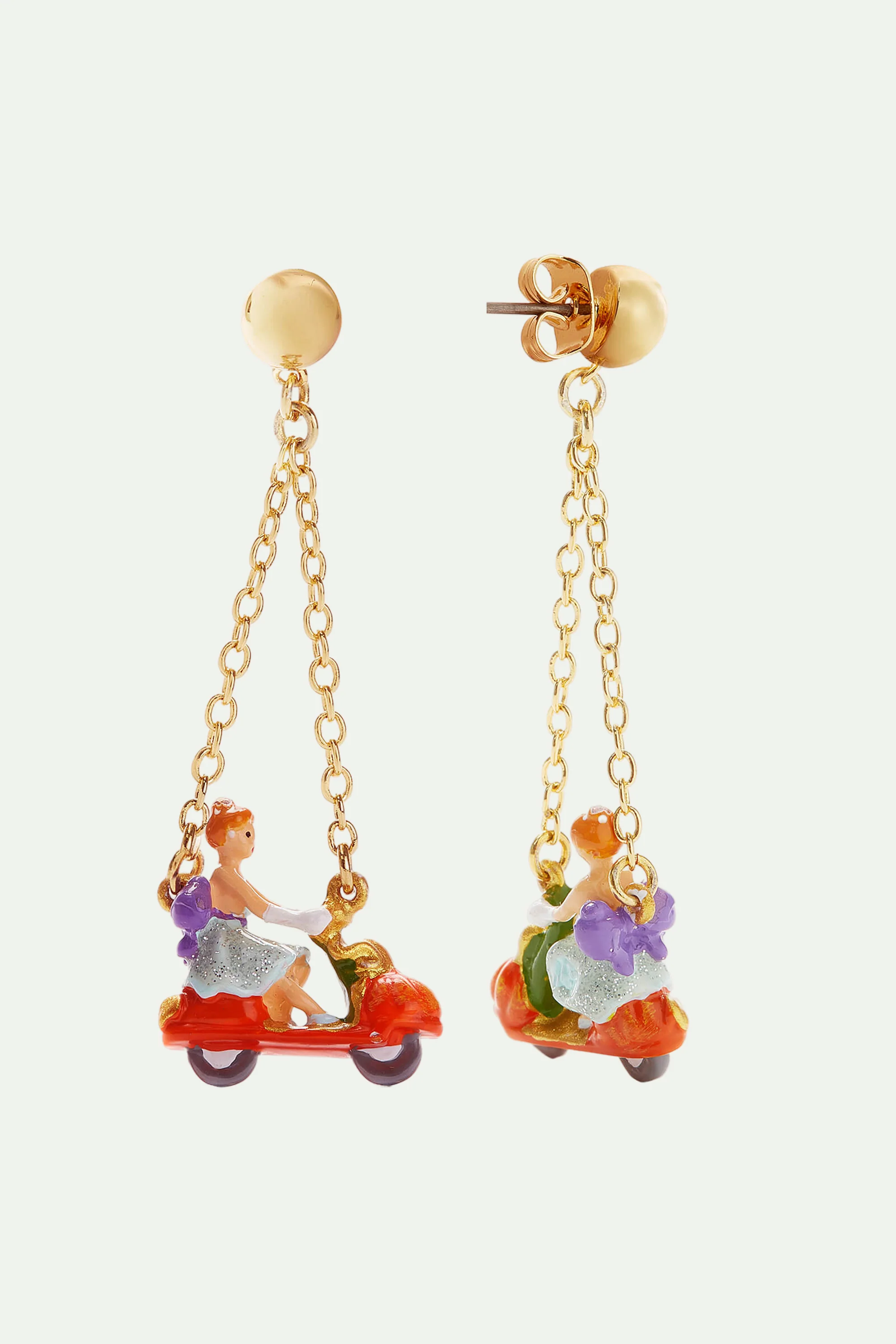 BOUCLES D'OREILLES CLIPS CENDRILLON ET SCOOTER-CITROUILLE - Image 3