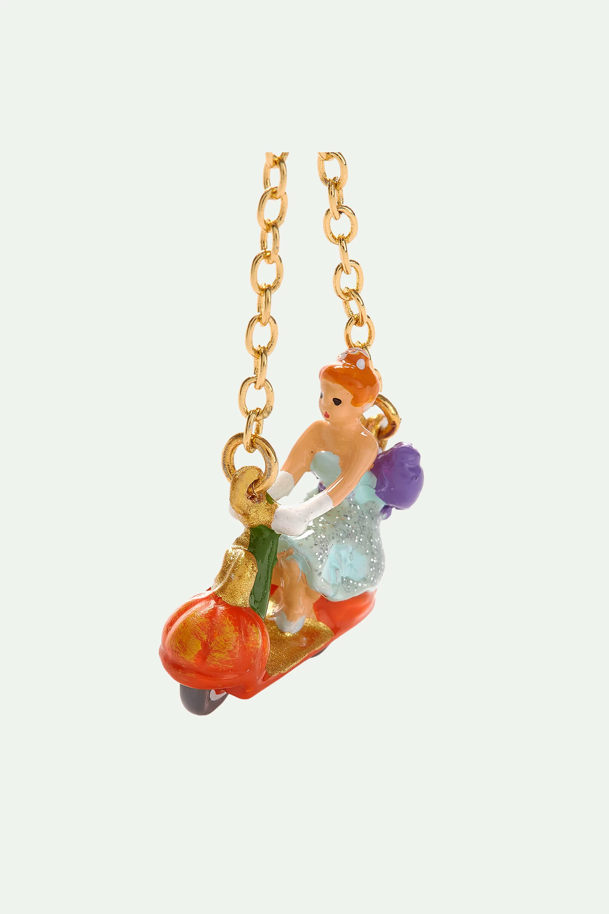 BOUCLES D'OREILLES CLIPS CENDRILLON ET SCOOTER-CITROUILLE - Image 4