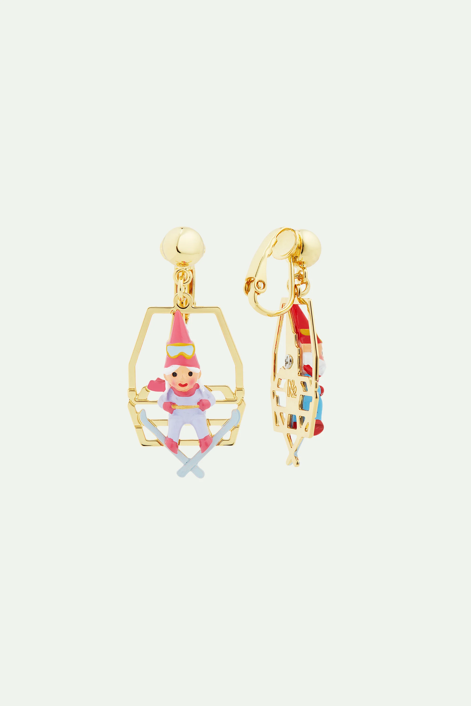 Boucles d'oreilles couple de nains en télésiège - Image 5
