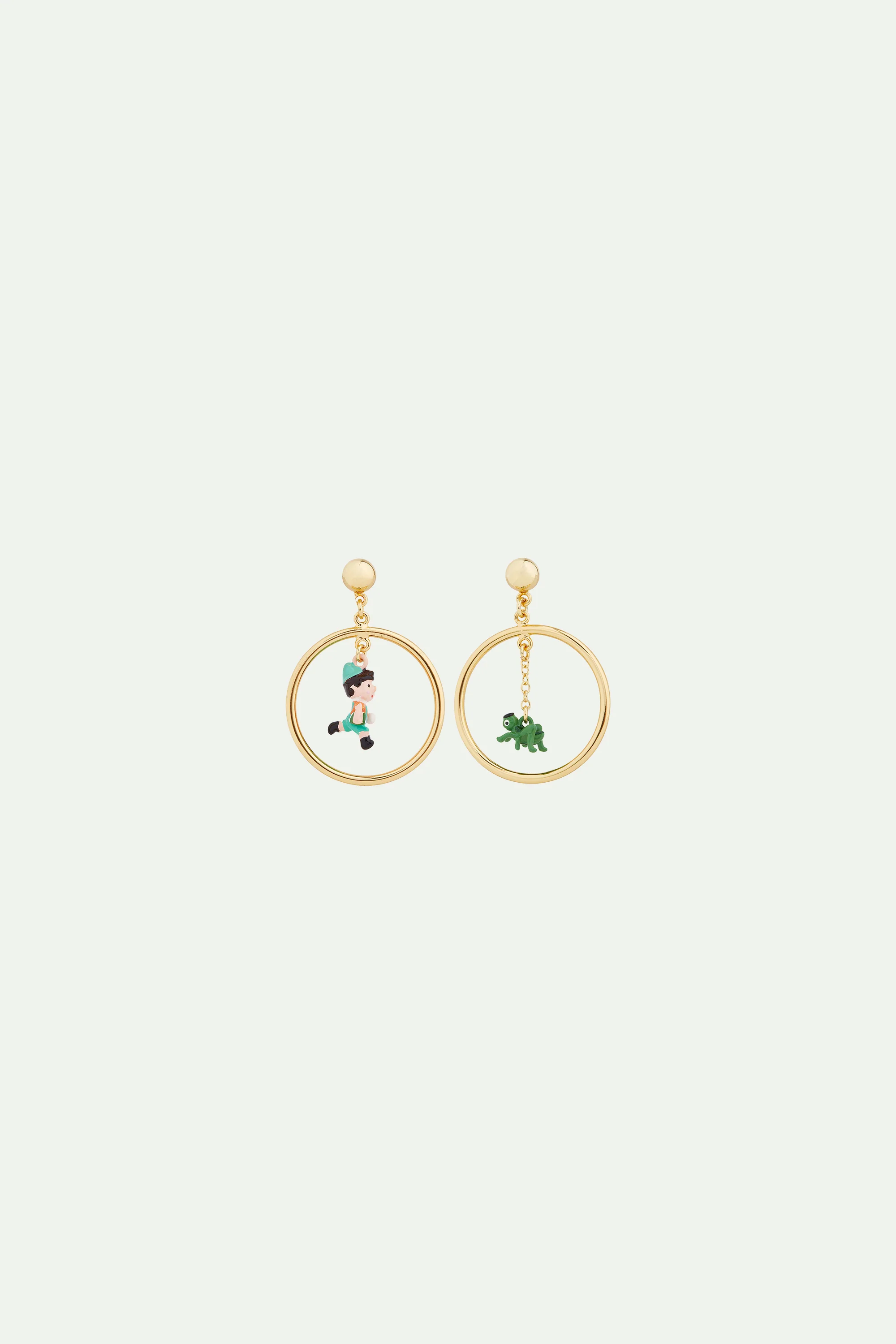 Boucles d'oreilles créoles asymétriques Pinocchio